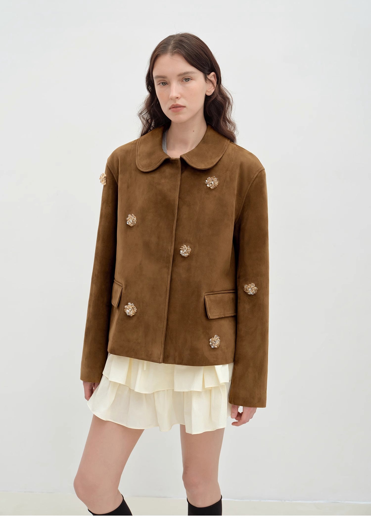 FIRELADY FUR | Women's Sheep Leather Jacket w/ Beading