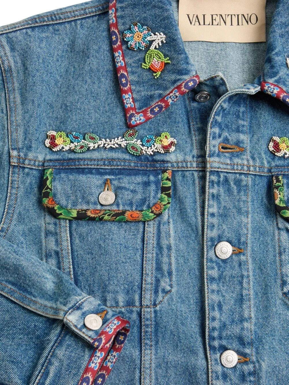 Valentino Garavani | Men's Embroidered Denim Jacket