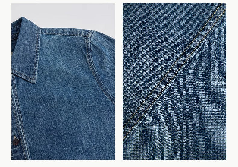 PREMIUM STYLE CO. LTD. | Women's Classic Denim Lapel Shirt