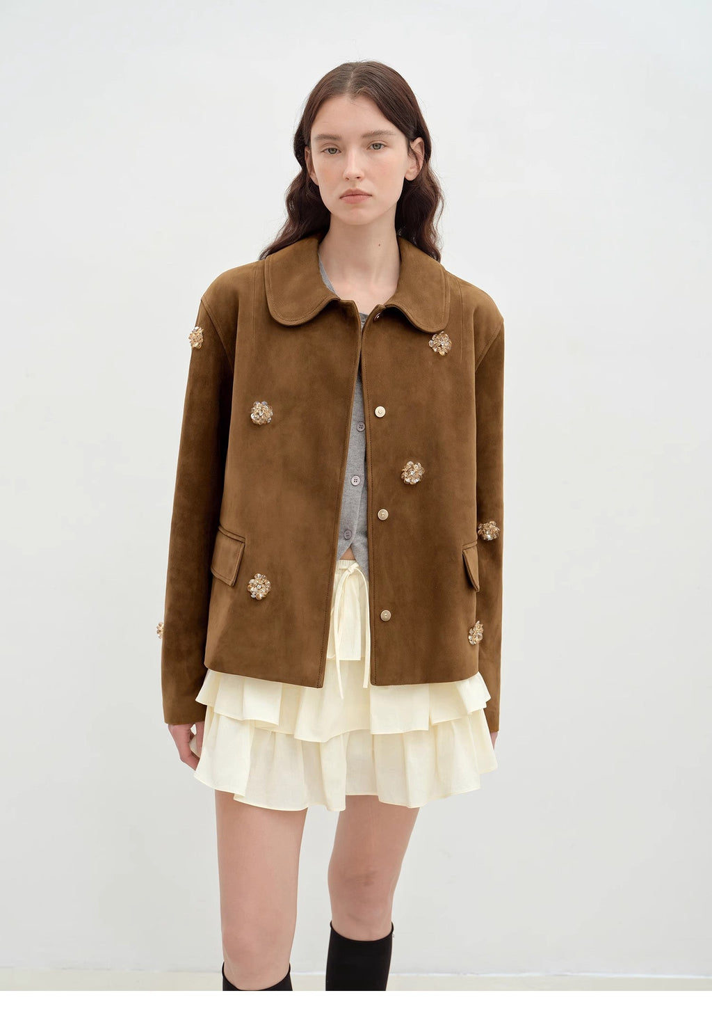 FIRELADY FUR | Women's Sheep Leather Jacket w/ Beading