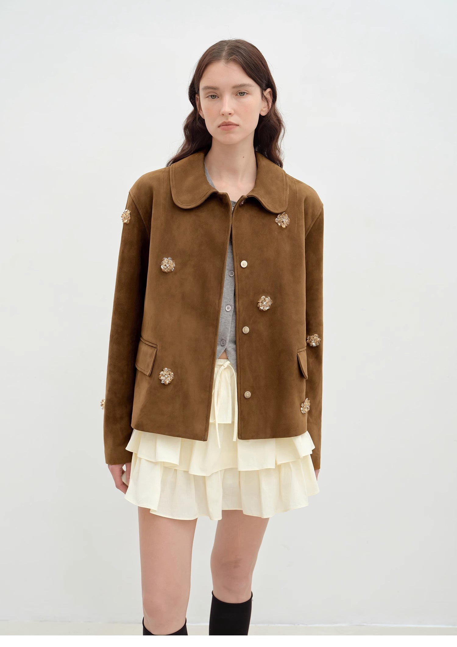 FIRELADY FUR | Women's Sheep Leather Jacket w/ Beading