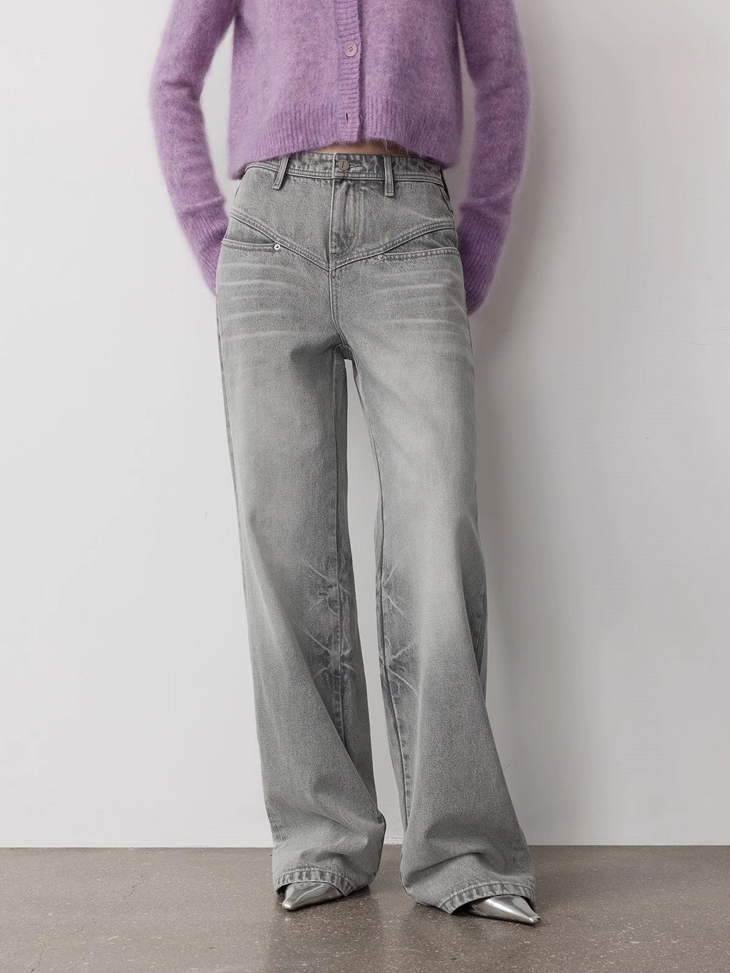 FIRELADY FUR | Women's Vintage Heavy Wash Marble Dye Straight-Leg Jeans