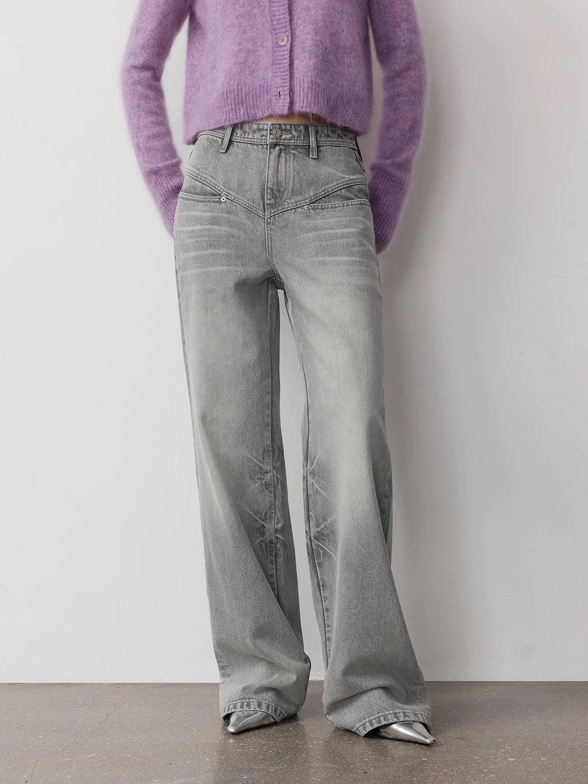 FIRELADY FUR | Women's Vintage Heavy Wash Marble Dye Straight-Leg Jeans