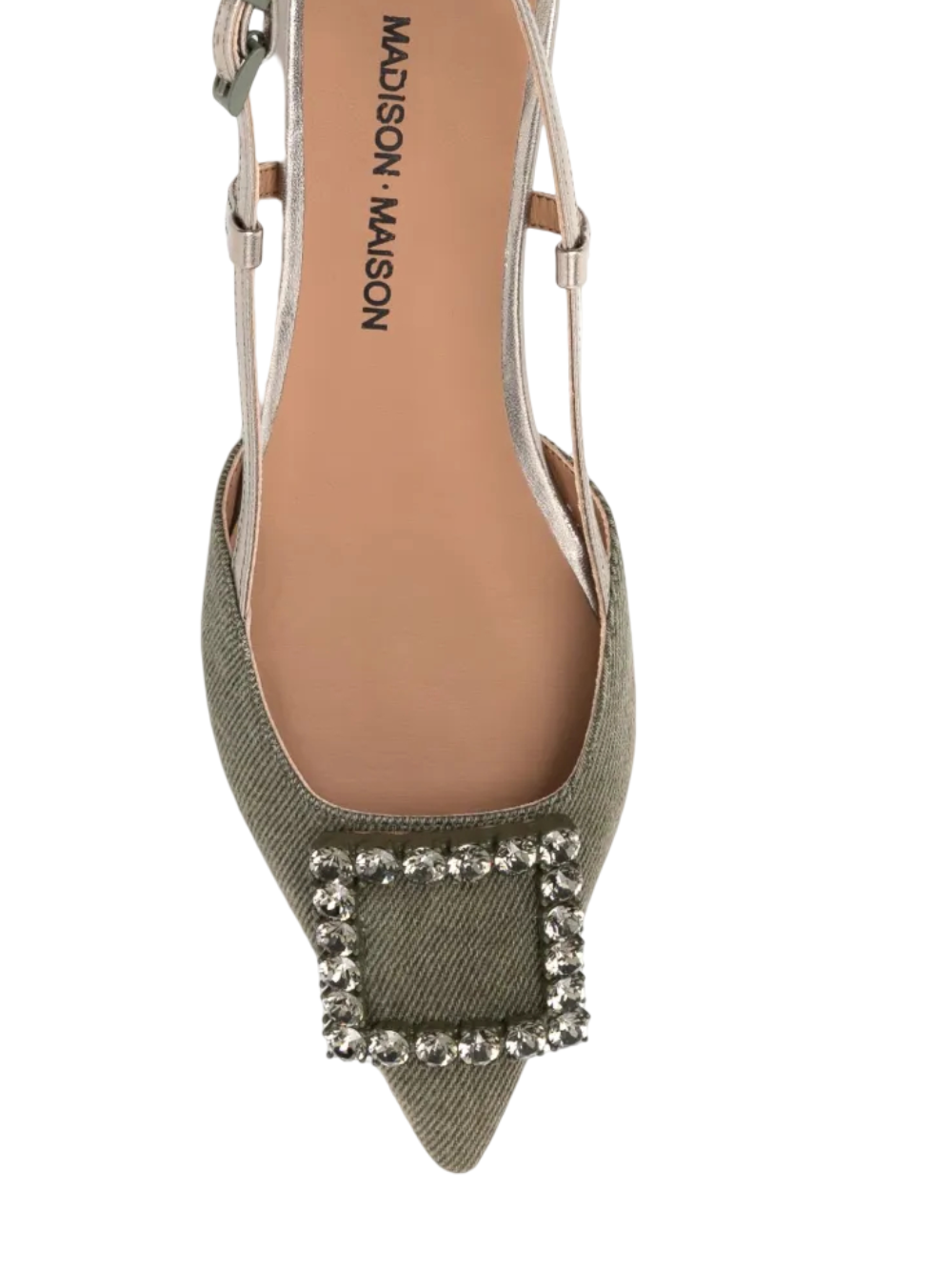 Madison Maison | Khaki and Gold Slingback Flats