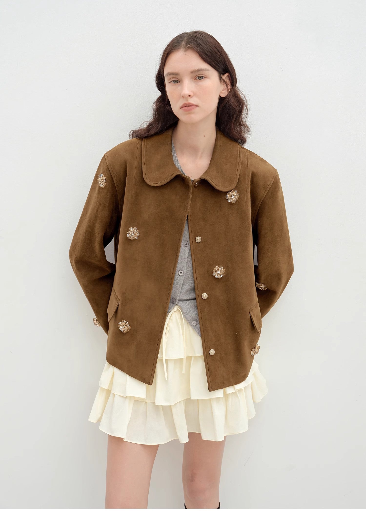 FIRELADY FUR | Women's Sheep Leather Jacket w/ Beading