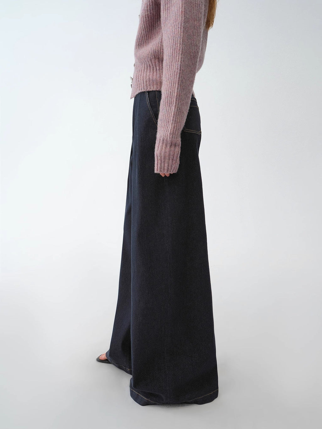 FIRELADY FUR | Women's Pleated Wide Leg Denim Pants