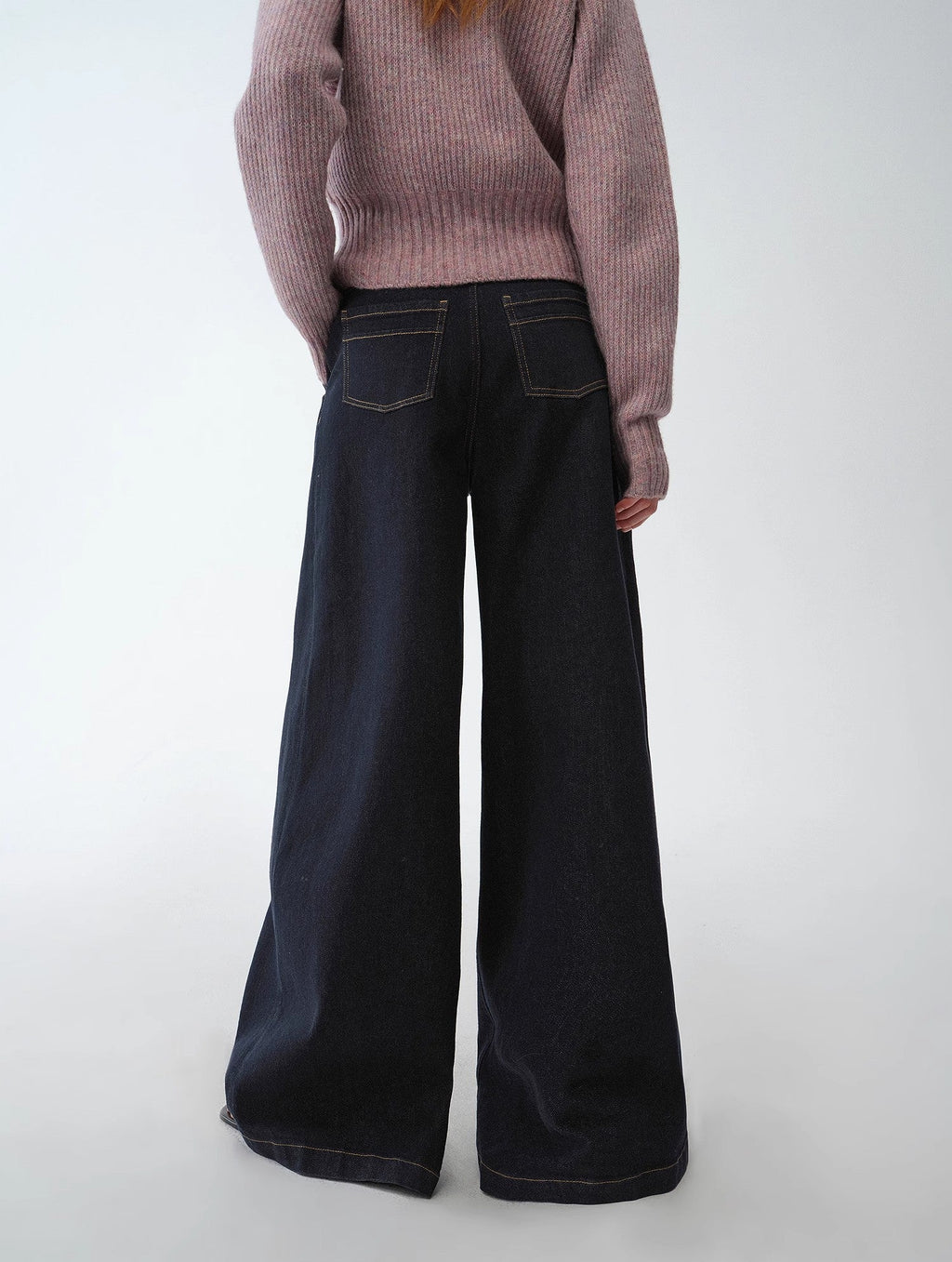FIRELADY FUR | Women's Pleated Wide Leg Denim Pants