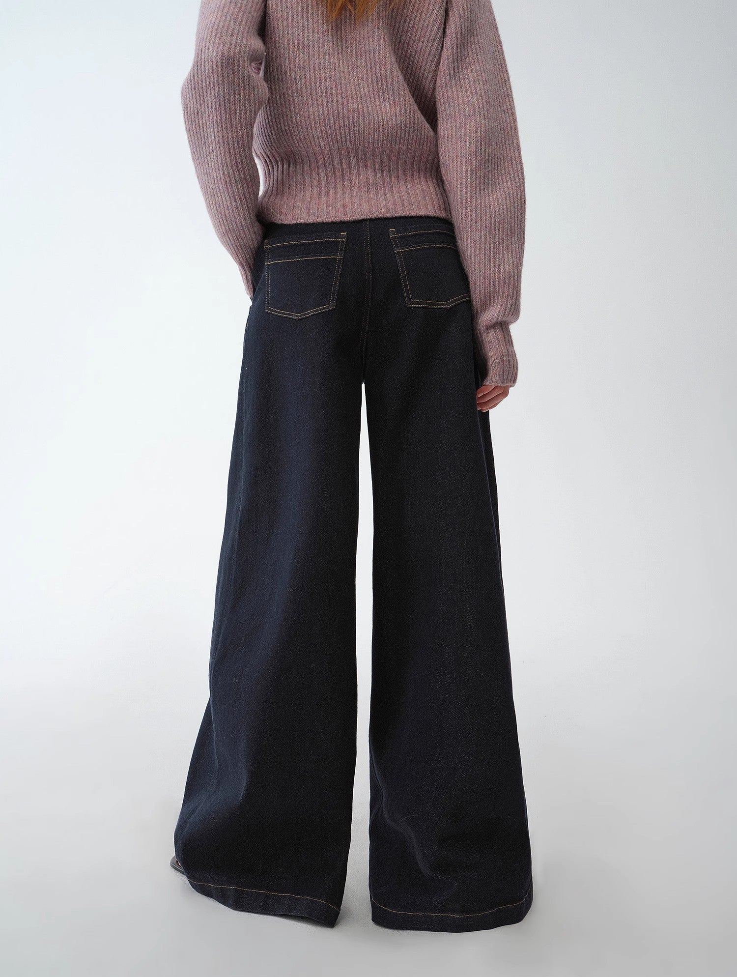 FIRELADY FUR | Women's Pleated Wide Leg Denim Pants