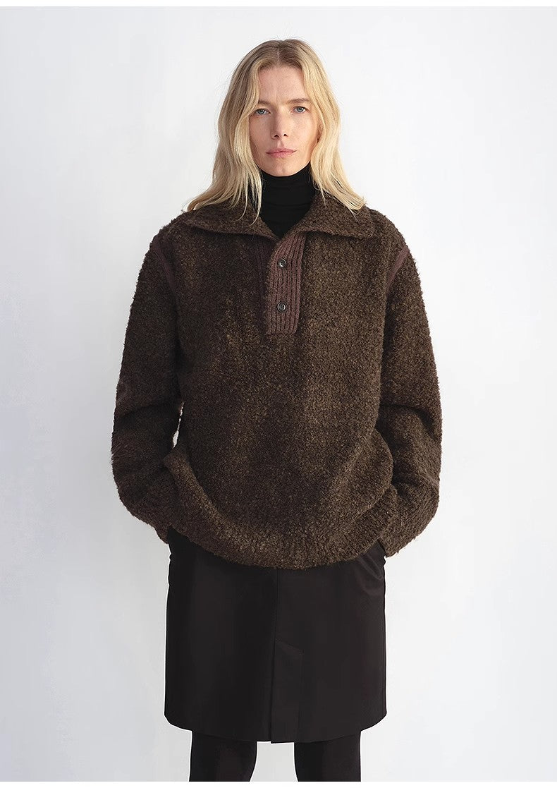 Women's Alpaca Wool Blend Sweater | Spliced Polo