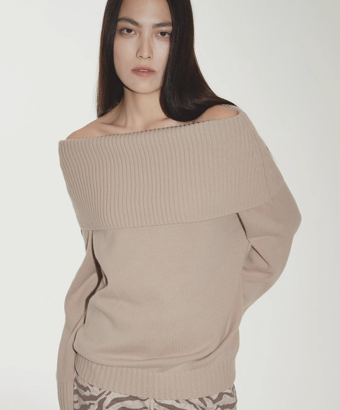 FIRELADY FUR | Women's Merino Wool Blend Off-The-Shoulder Sweater
