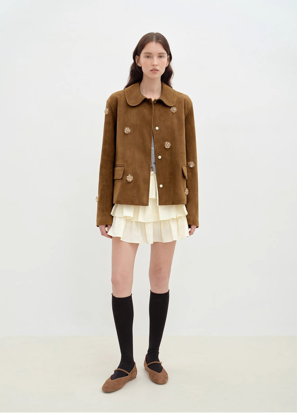 FIRELADY FUR | Women's Sheep Leather Jacket w/ Beading