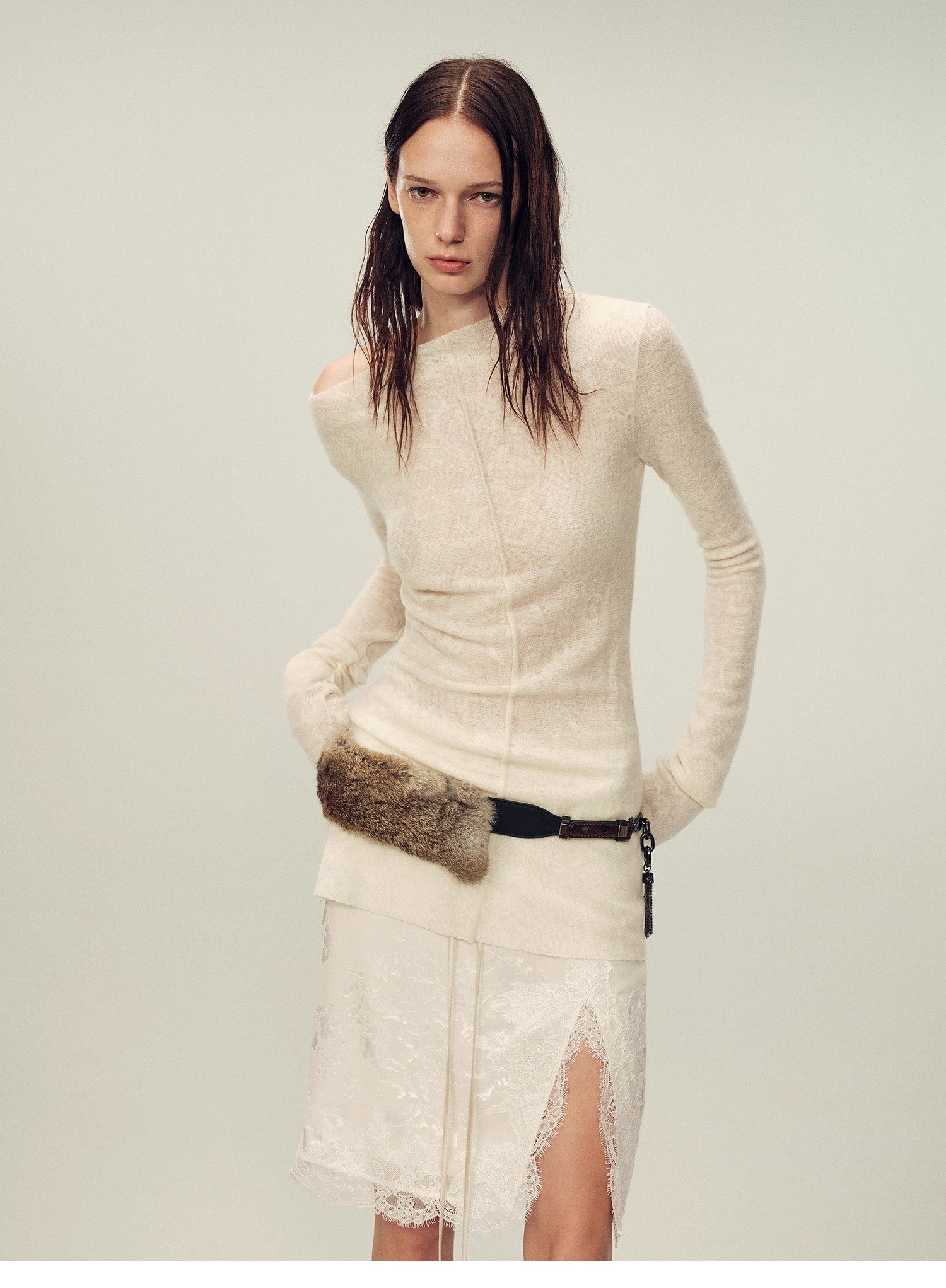 FIRELADY FUR | Women's Wool Blend Jacquard Knit Shirt