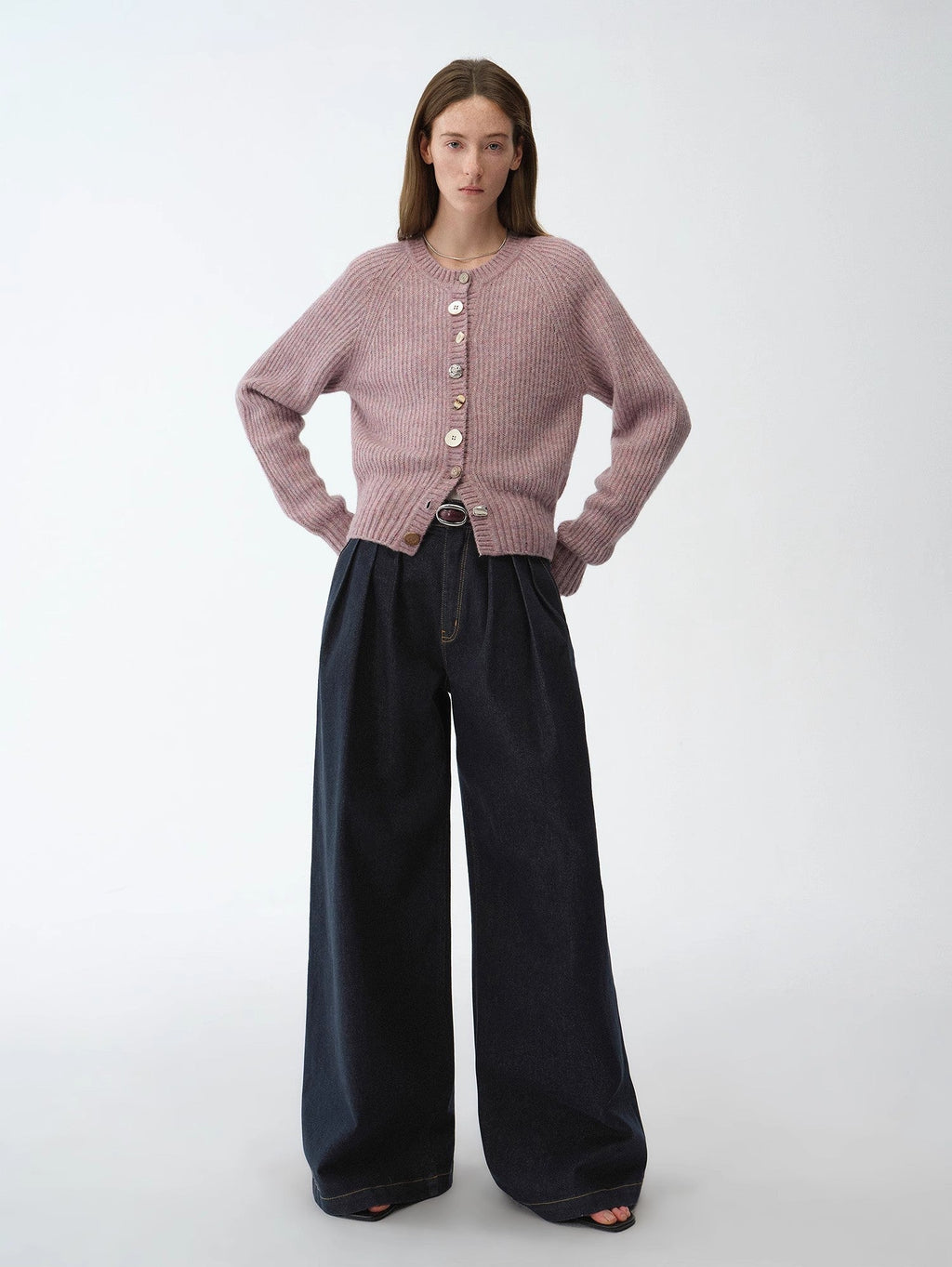 FIRELADY FUR | Women's Pleated Wide Leg Denim Pants