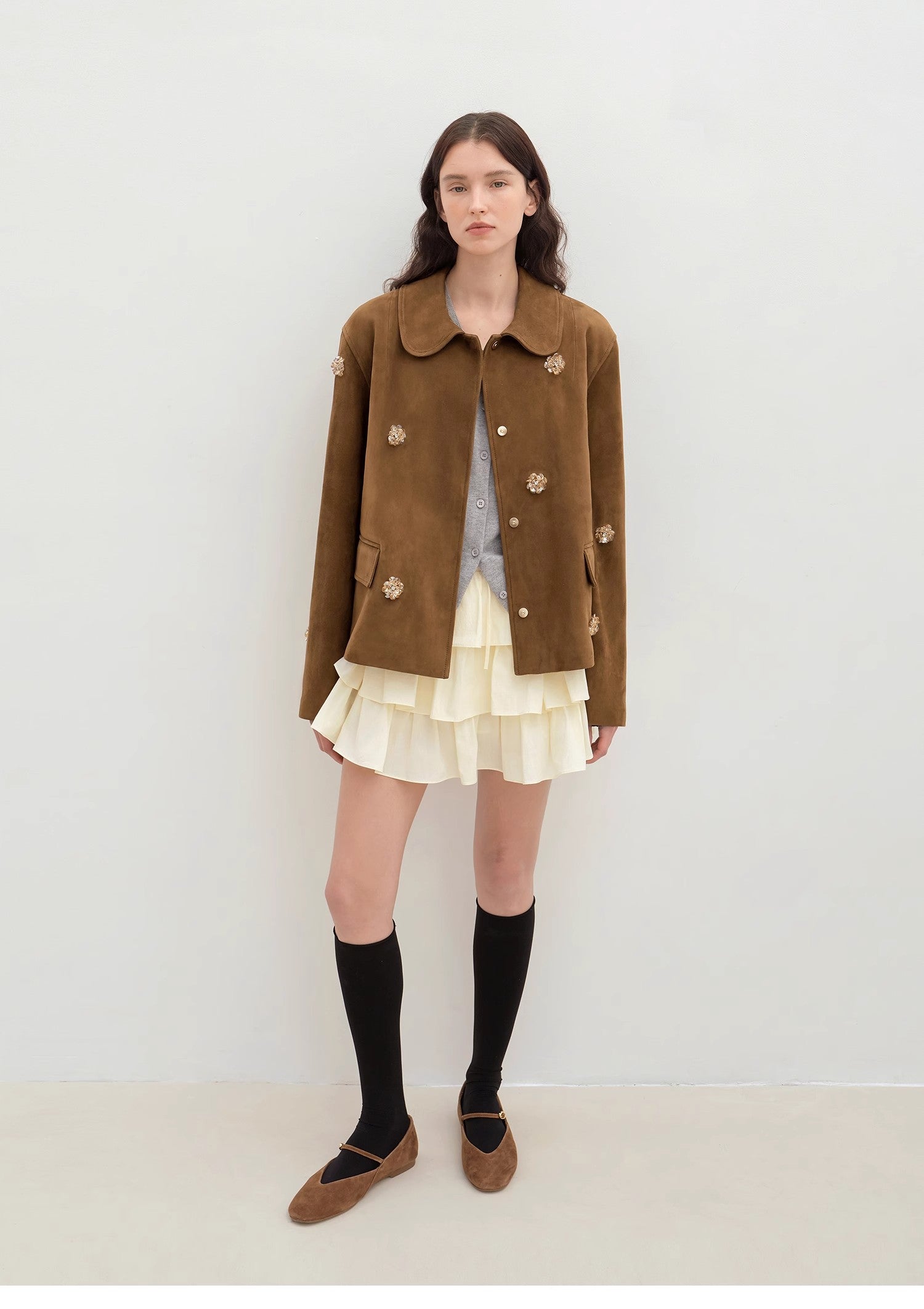 FIRELADY FUR | Women's Sheep Leather Jacket w/ Beading