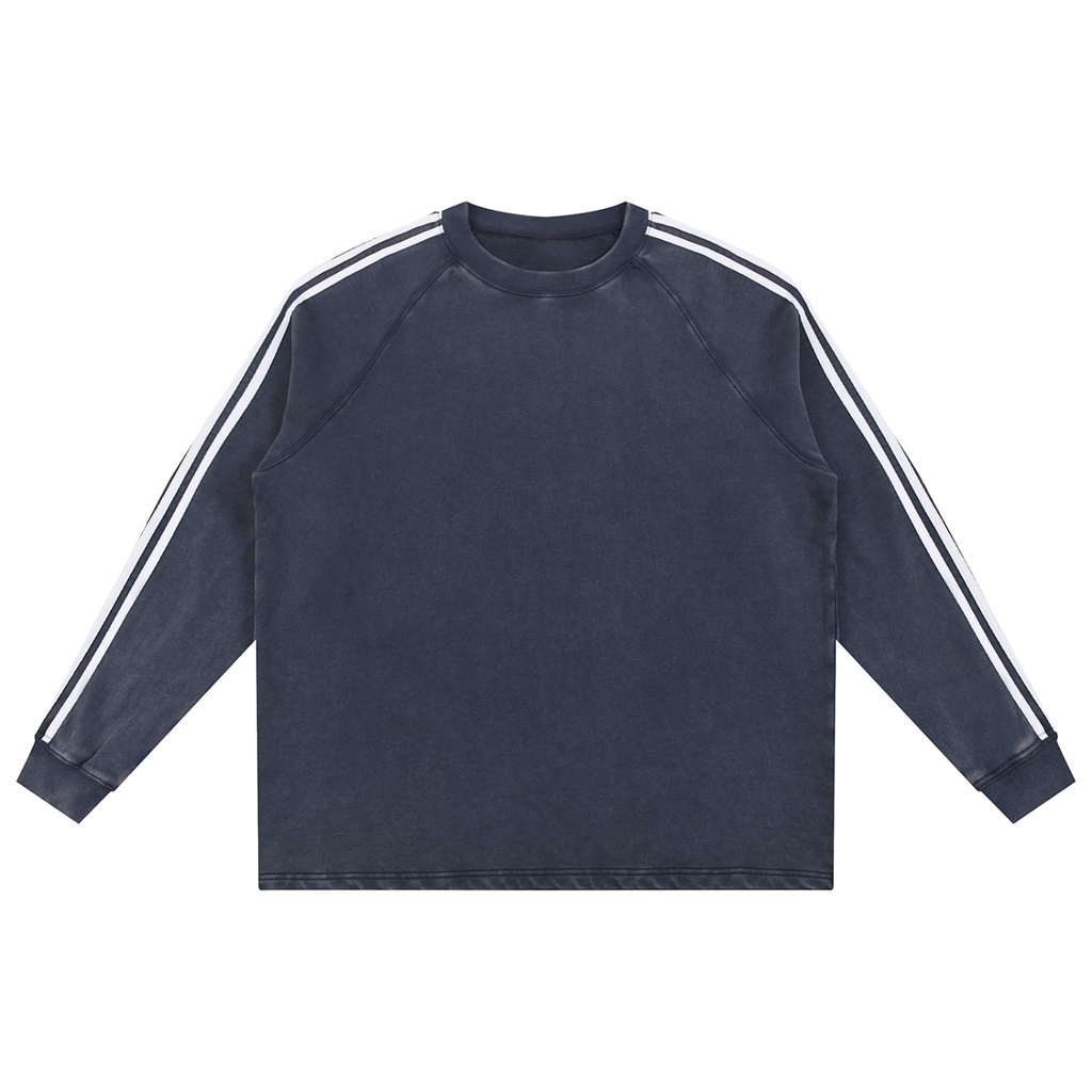 GALLO JEAN | Snow Washed Contrast Tape Cotton Sweatshirt