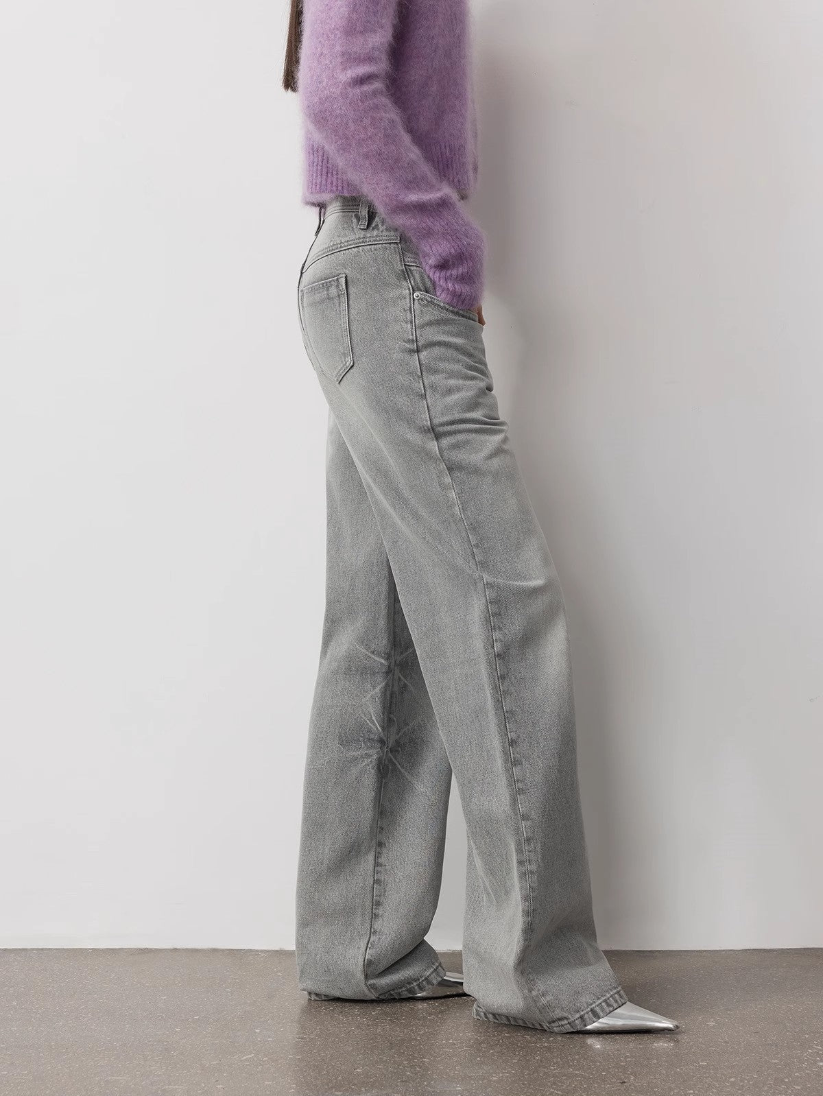 FIRELADY FUR | Women's Vintage Heavy Wash Marble Dye Straight-Leg Jeans