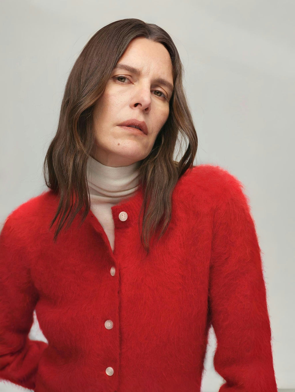 FIRELADY FUR | Women's Red Alpaca Wool Cardigan