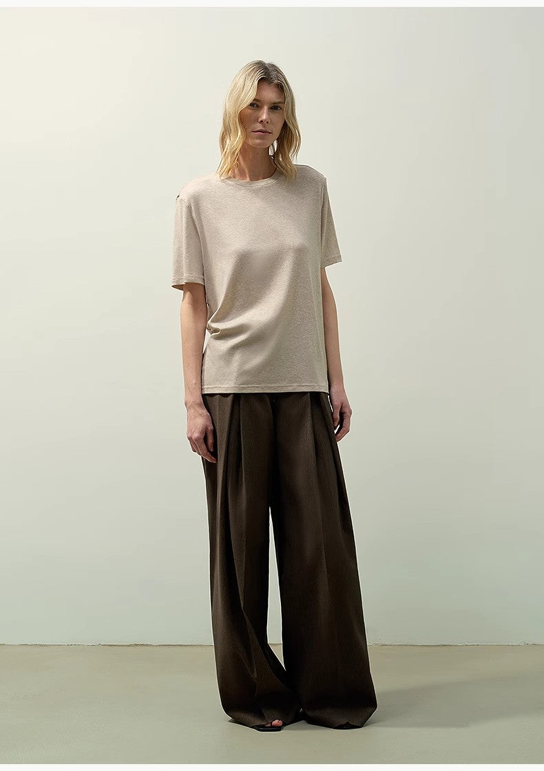 PREMIUM STYLE CO. LTD. | Women's 15.5mm Cashmere & Tencel Blend T-shirt