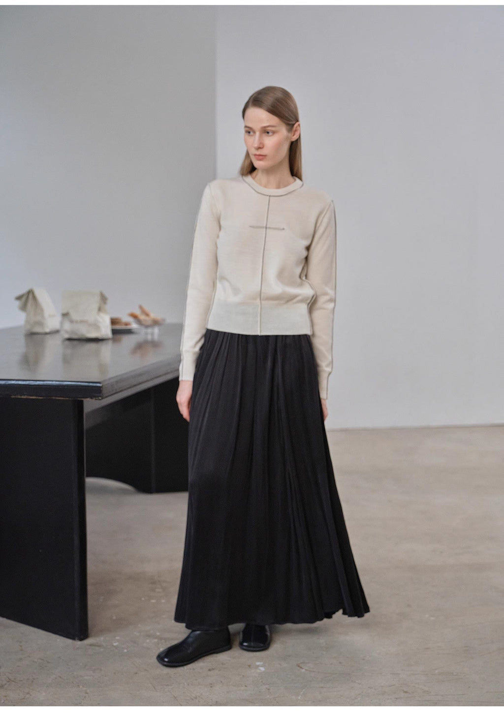 FIRELADY FUR | Women's Yangtze 30NM Contrast Stitch Wool Knit Sweater