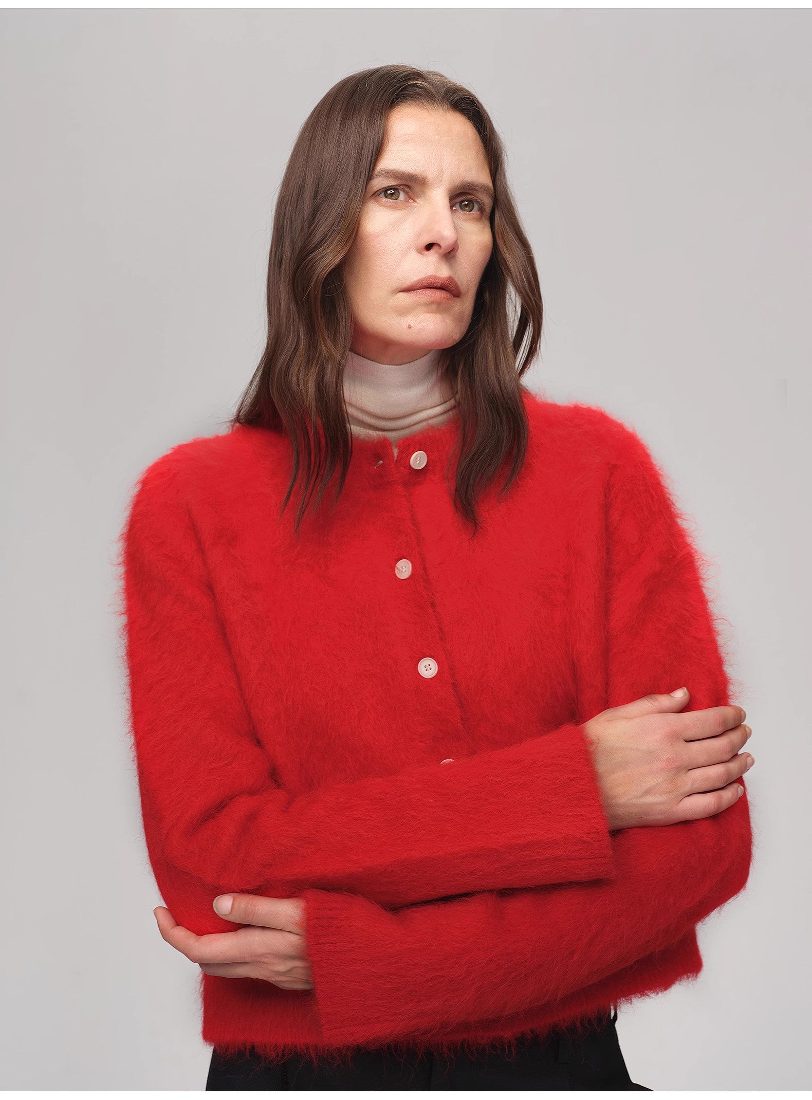 FIRELADY FUR | Women's Red Alpaca Wool Cardigan