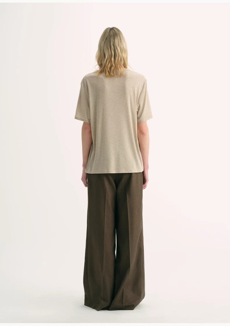 PREMIUM STYLE CO. LTD. | Women's 15.5mm Cashmere & Tencel Blend T-shirt