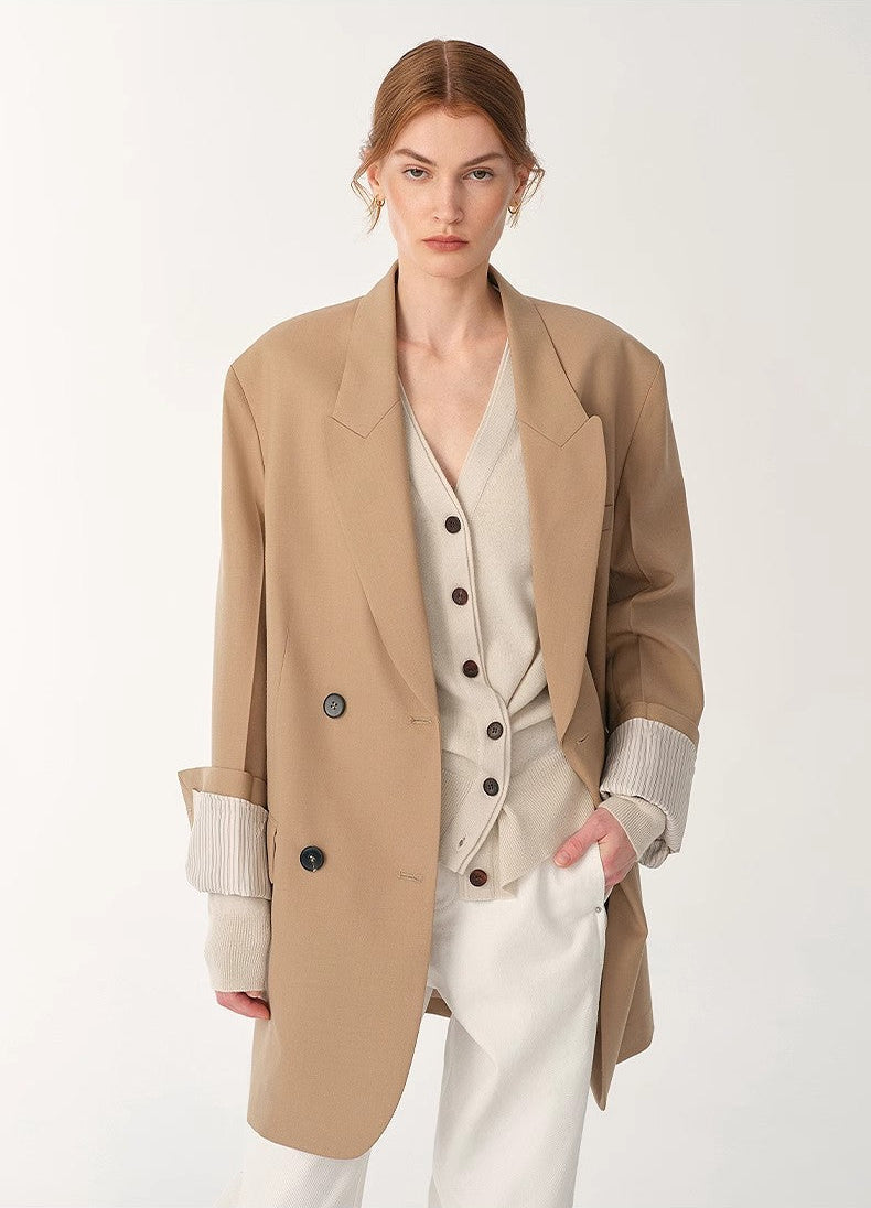 FIRELADY FUR | Women's High-Density Fine Silk & Wool Blend Suit Jacket