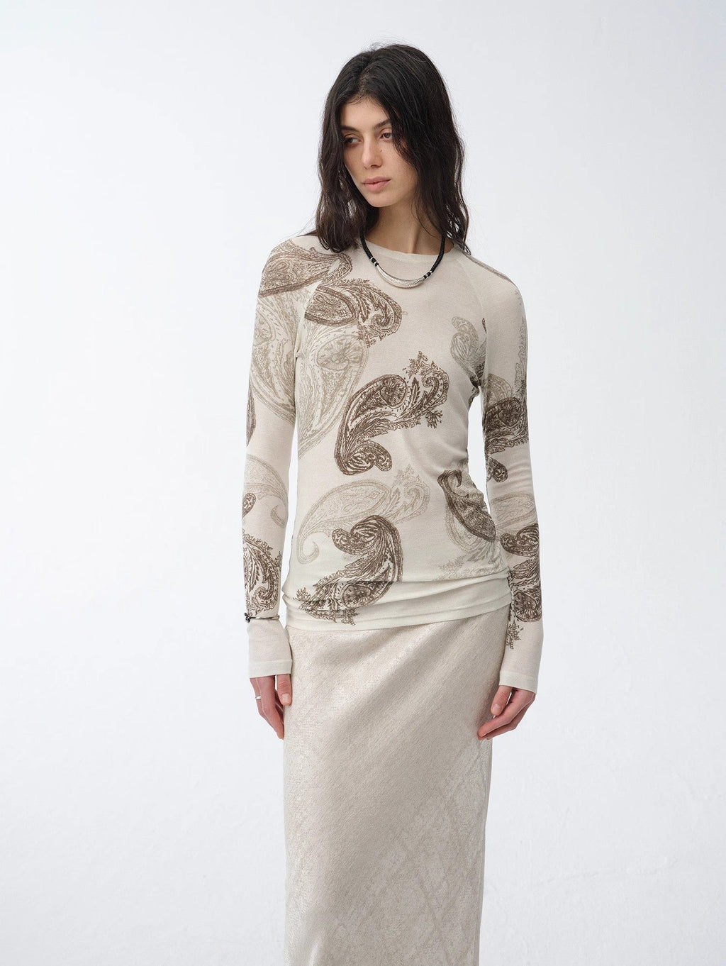 FIRELADY FUR | Women's Tencel & Wool Blend Original Cashew Print Top & Skirt Set
