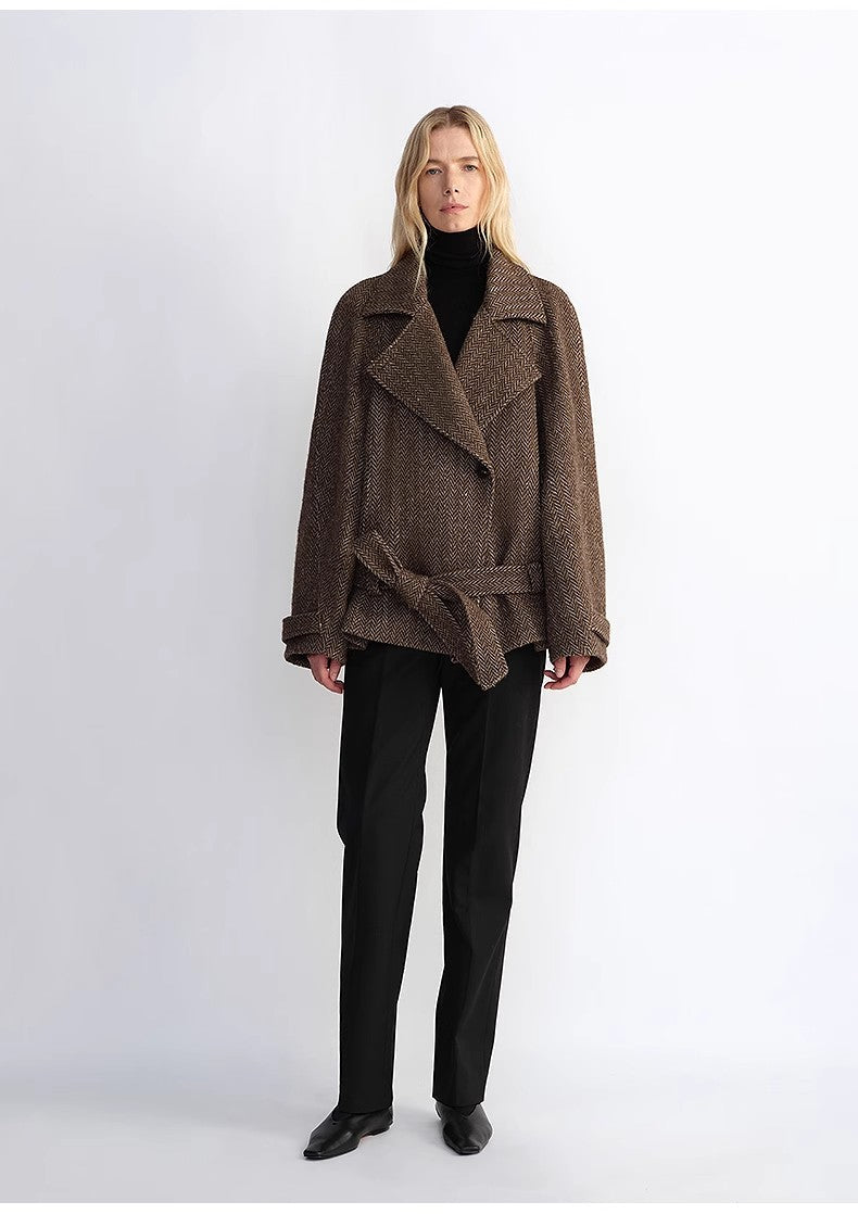 Women's Wool Coat | Herringbone