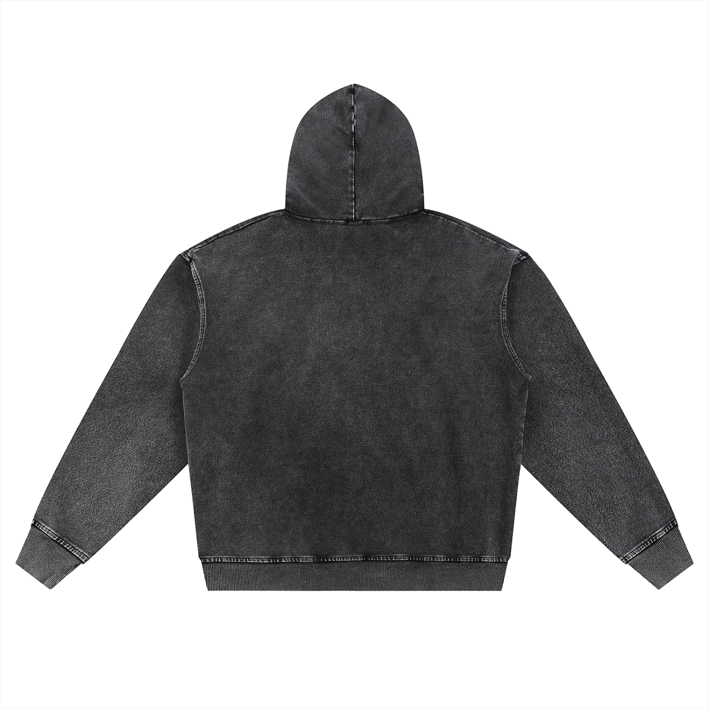 GALLO JEAN | Snow Washed Oversized Cotton Blend Zip-Up Hoodie