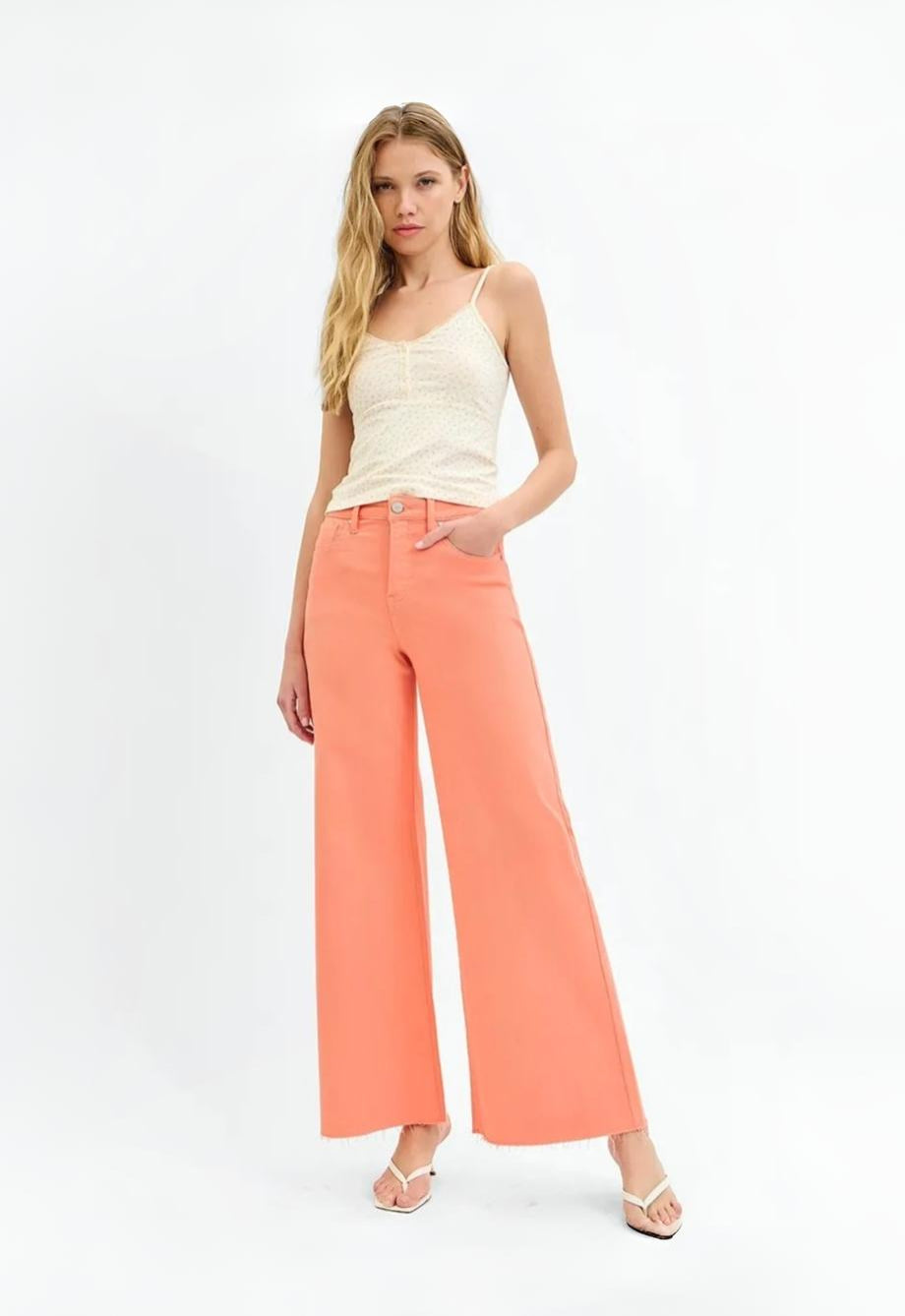 RISEN | Women's High Rise Wide Leg Palazzo Jeans