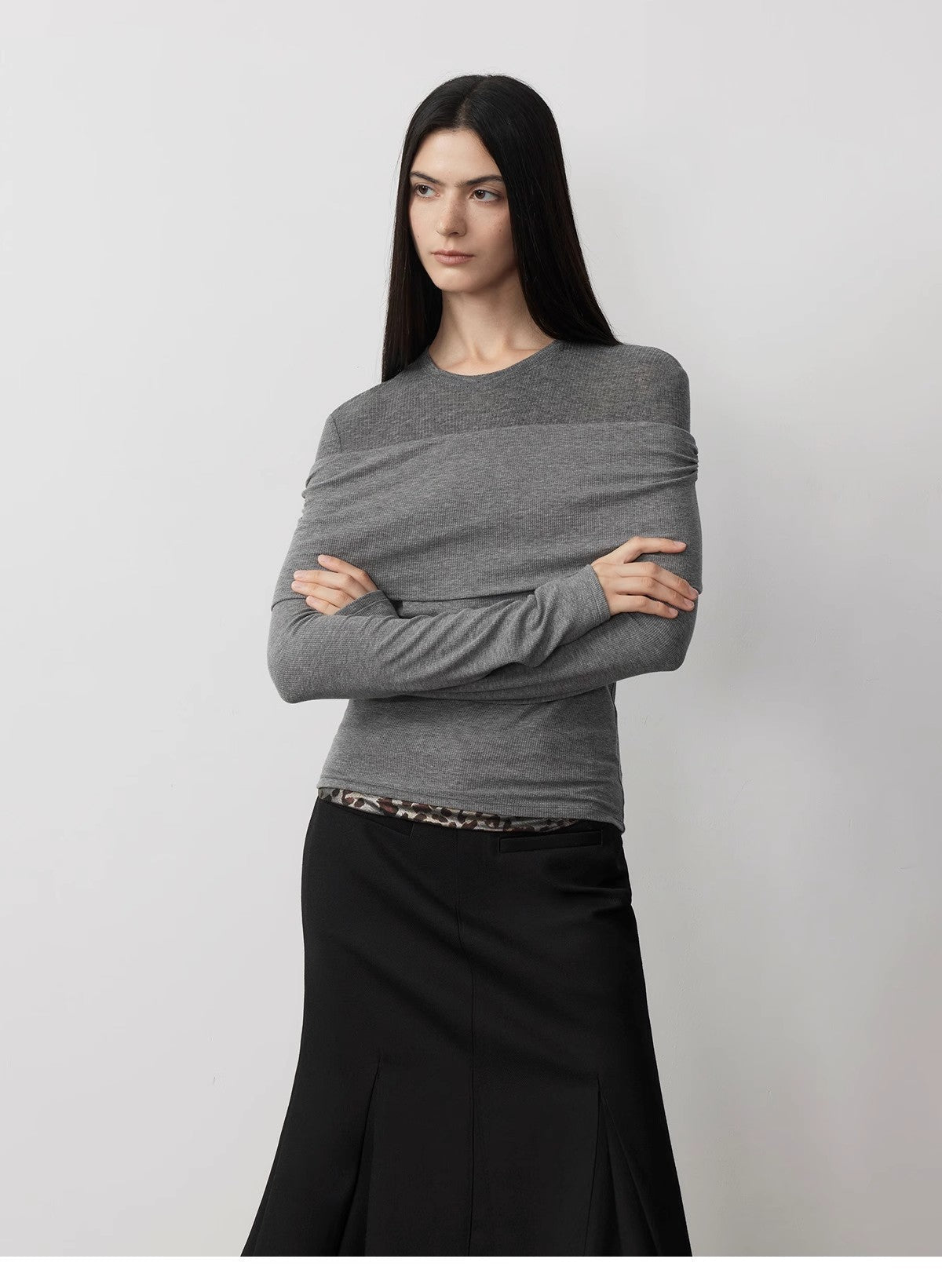 FIRELADY FUR | Women's Tencel & Wool Blend Faux Two-Piece Top