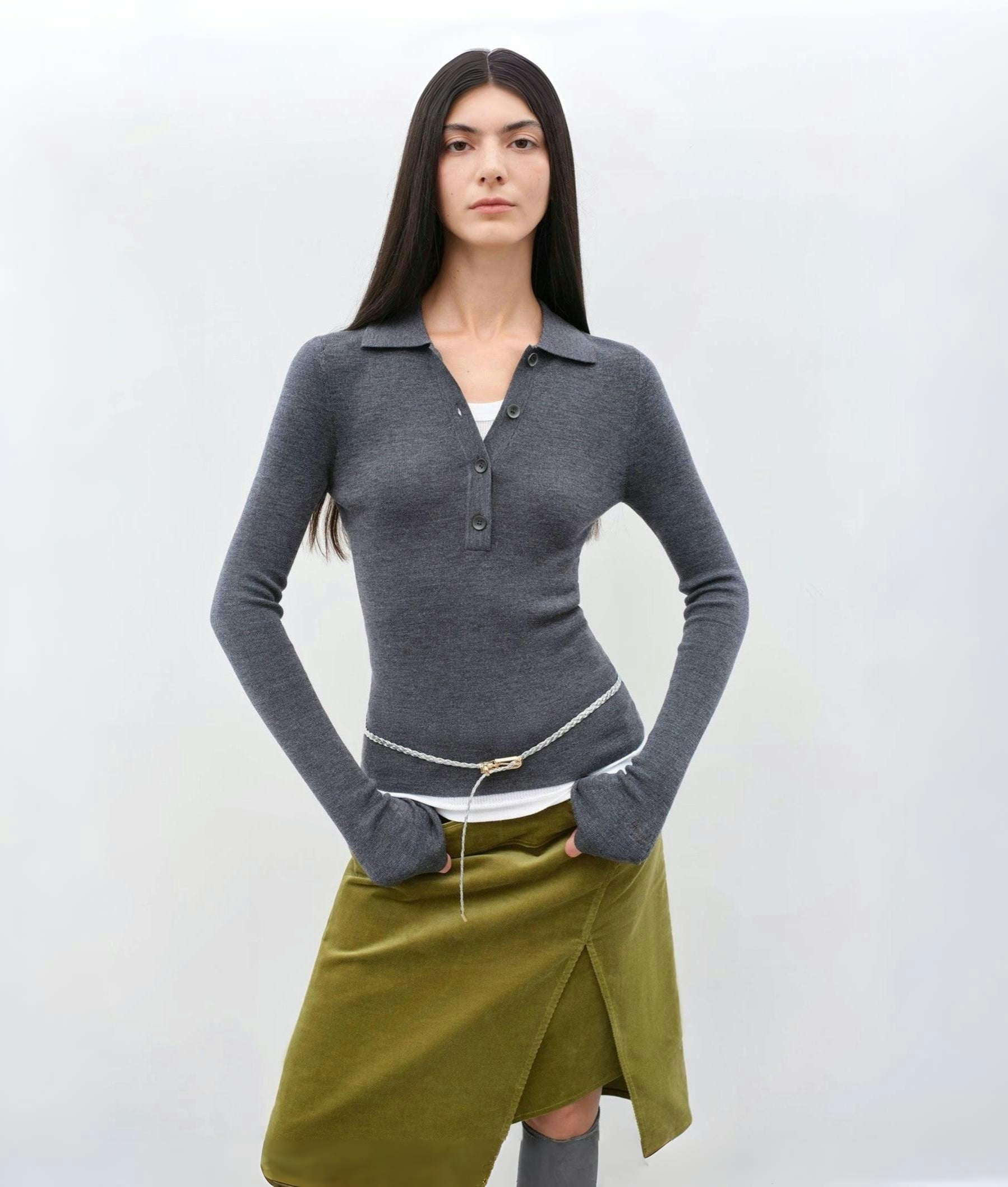 FIRELADY FUR | Women's Merino Wool Polo Neck Sweater