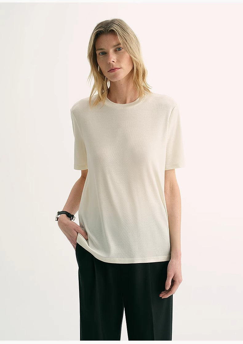PREMIUM STYLE CO. LTD. | Women's 15.5mm Cashmere & Tencel Blend T-shirt