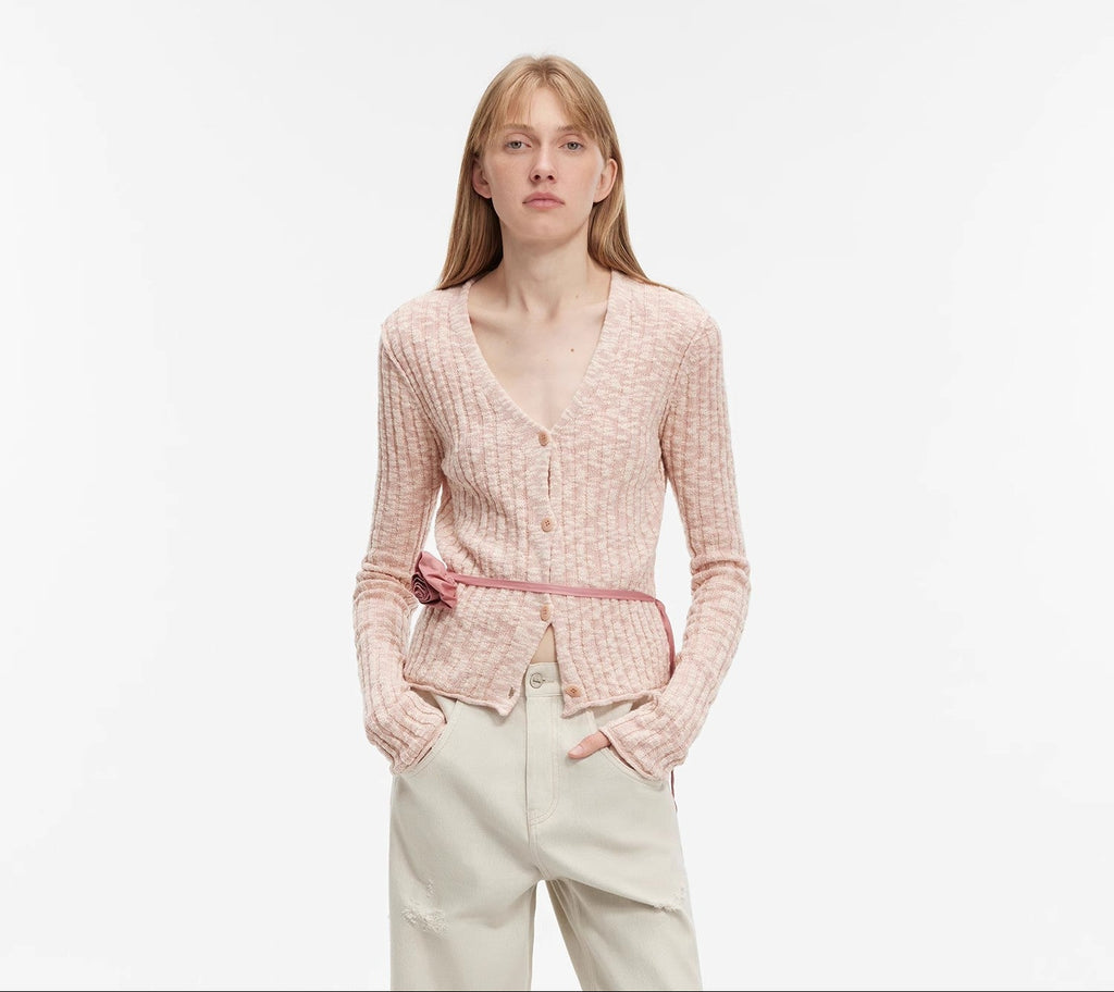 PREMIUM STYLE CO. LTD. | Women's Cotton Blend V-Neck Cardigan