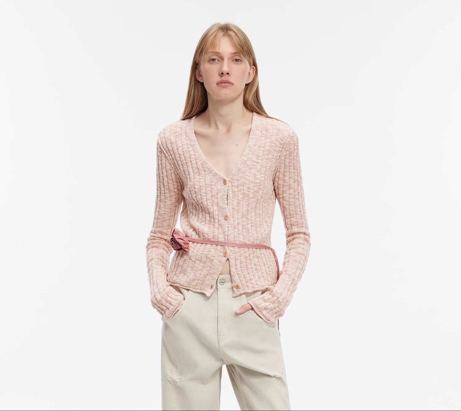 PREMIUM STYLE CO. LTD. | Women's Cotton Blend V-Neck Cardigan