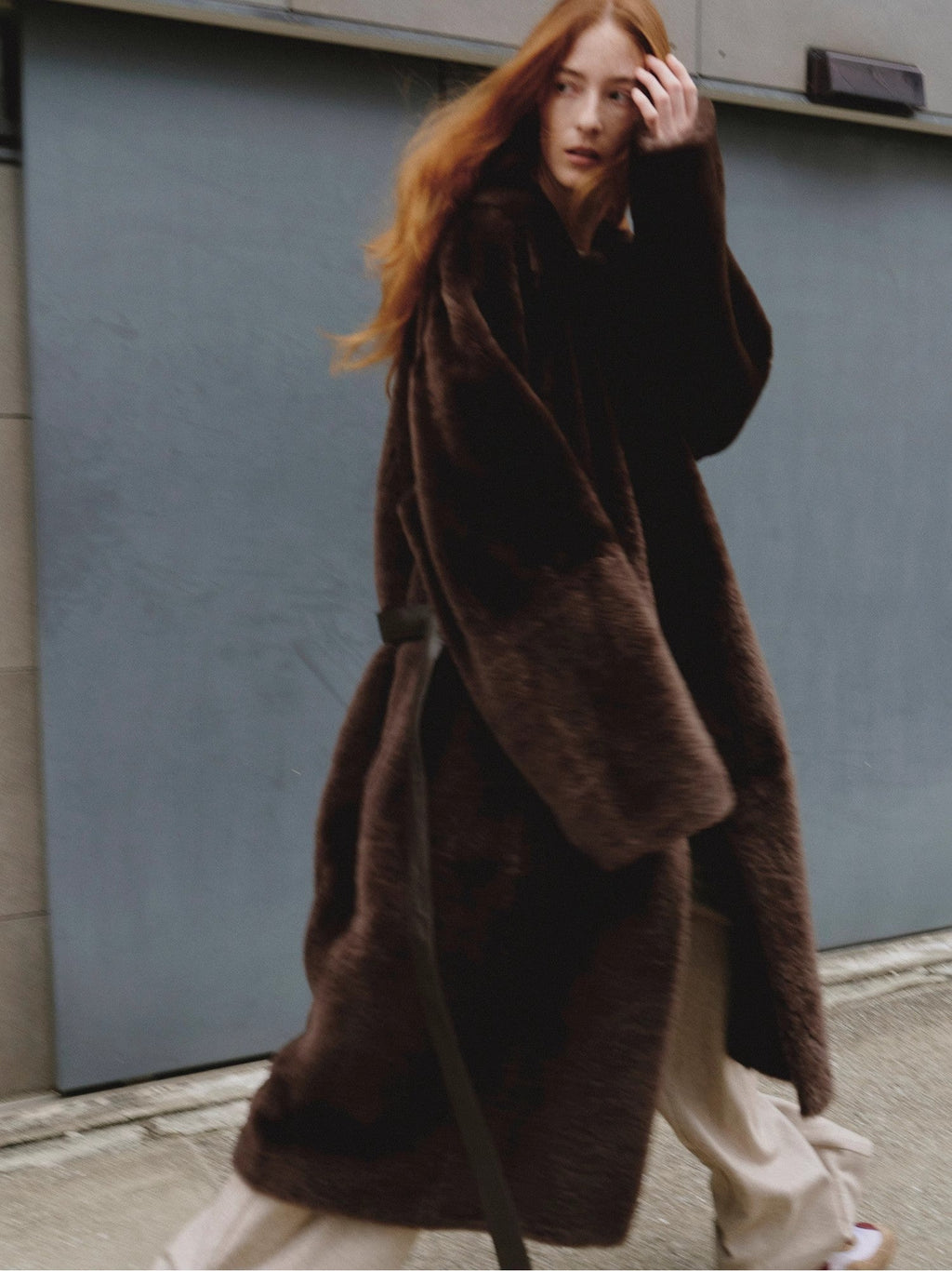 FIRELADY FUR | Women's Merino Wool Asymmetric Placket Sheepskin Coat