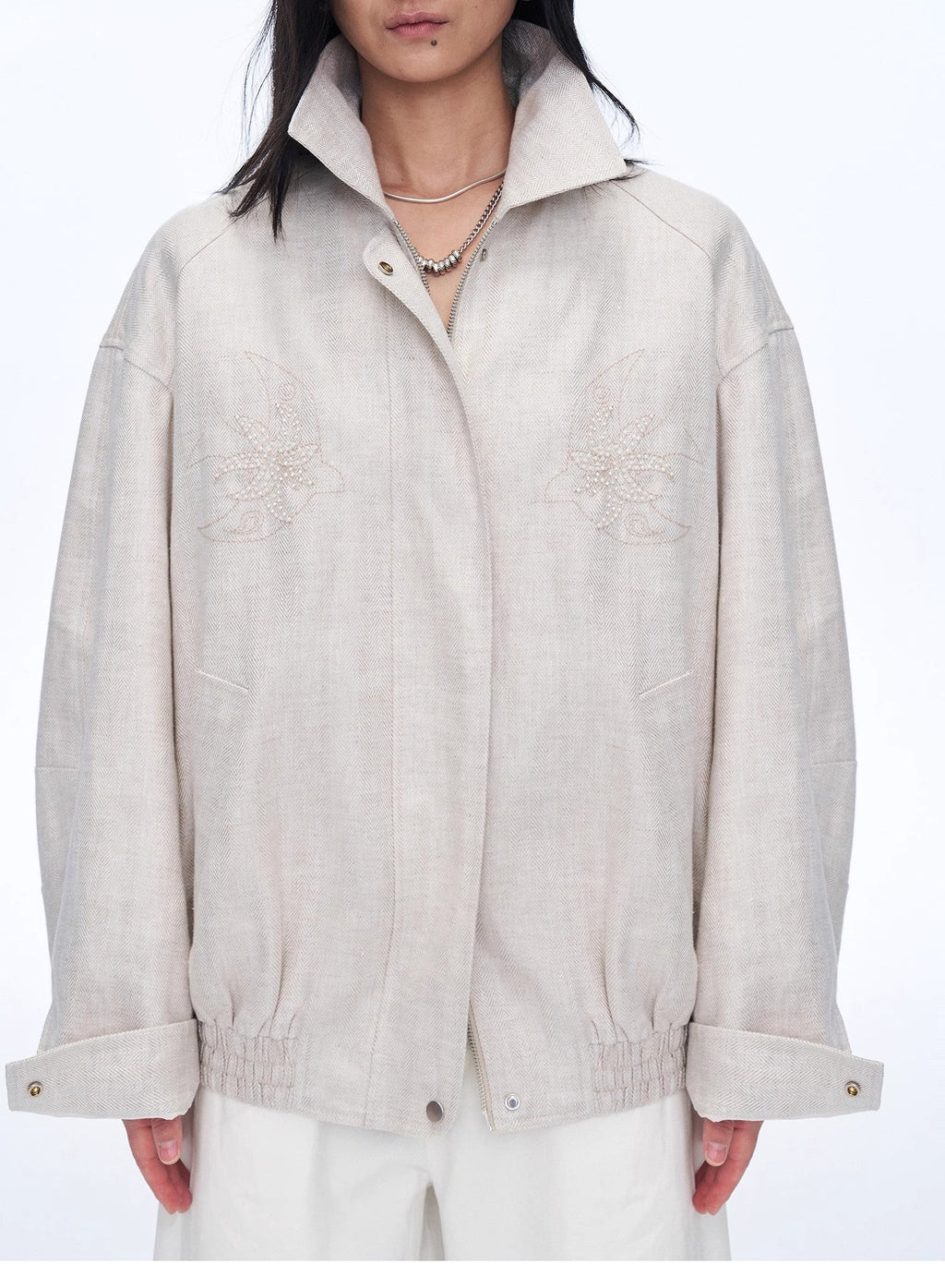 Women's Linen Jacket | Beaded Embroidery
