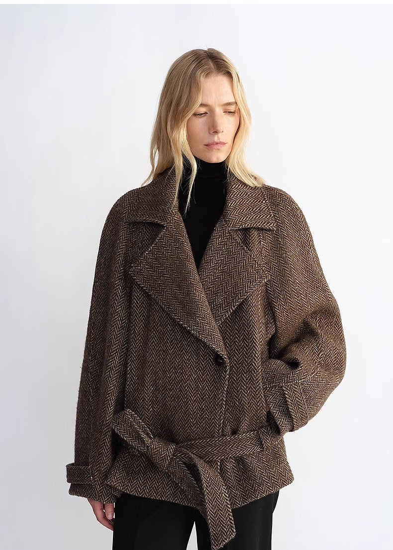 Women's Wool Coat | Herringbone