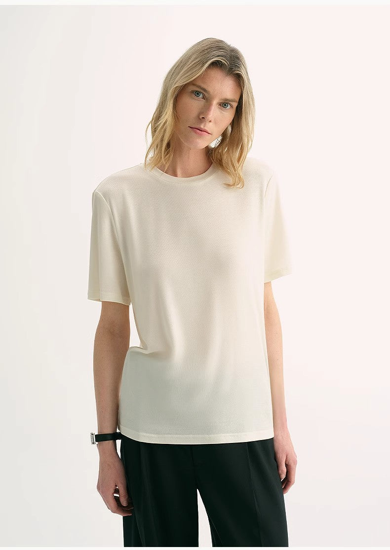 PREMIUM STYLE CO. LTD. | Women's 15.5mm Cashmere & Tencel Blend T-shirt