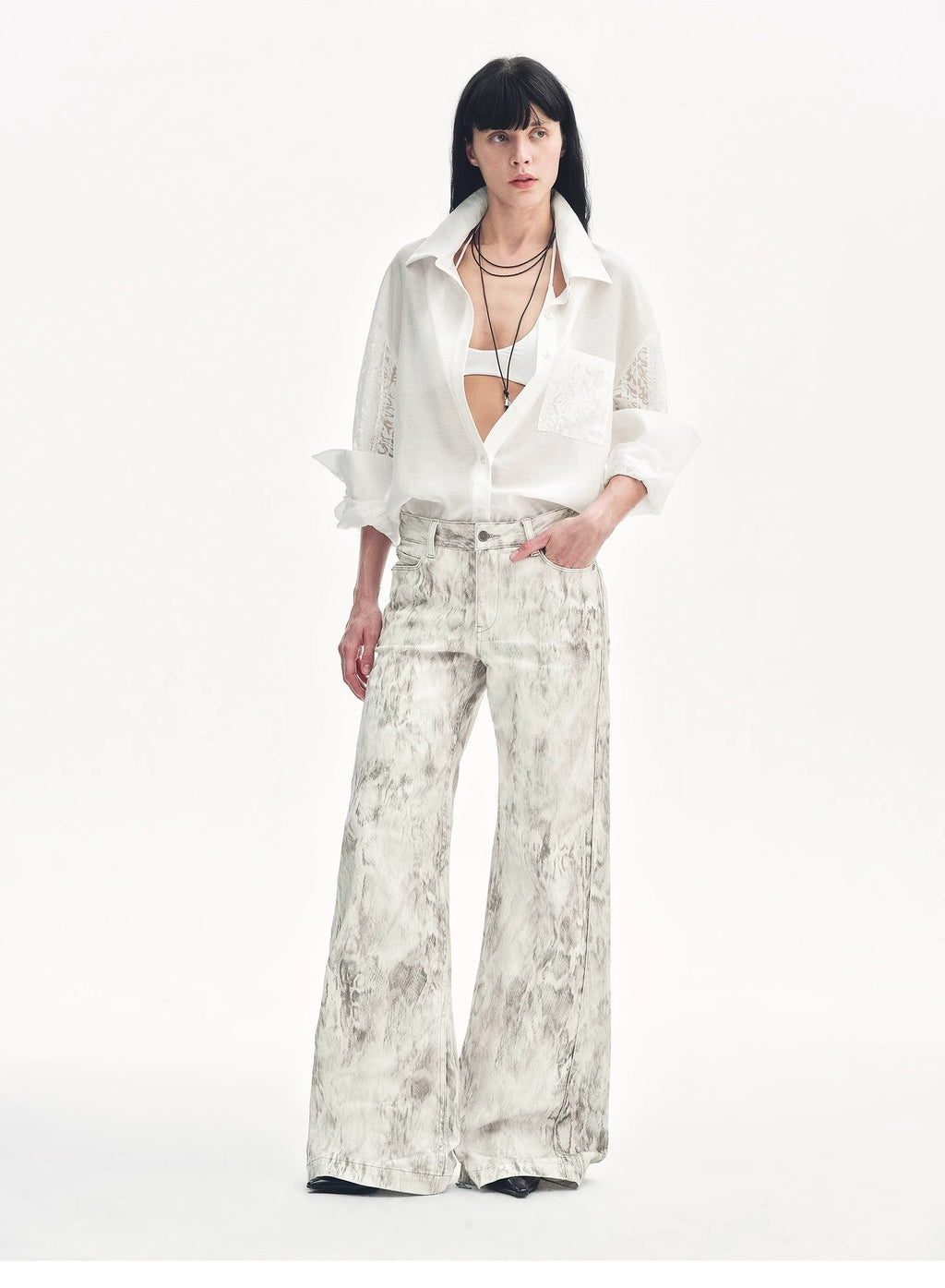 PREMIUM STYLE CO. LTD. | Women's Snake Print Flared Jeans