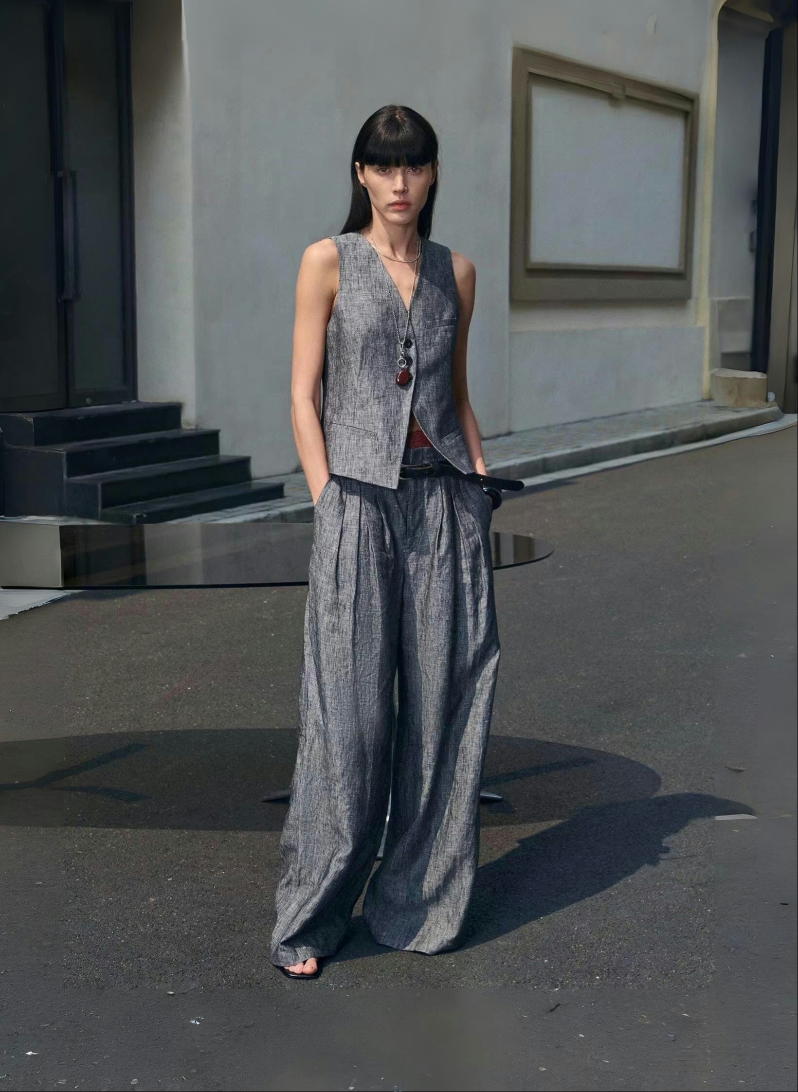 PREMIUM STYLE CO. LTD. | Women's Linen Vest & Trousers Suit Set