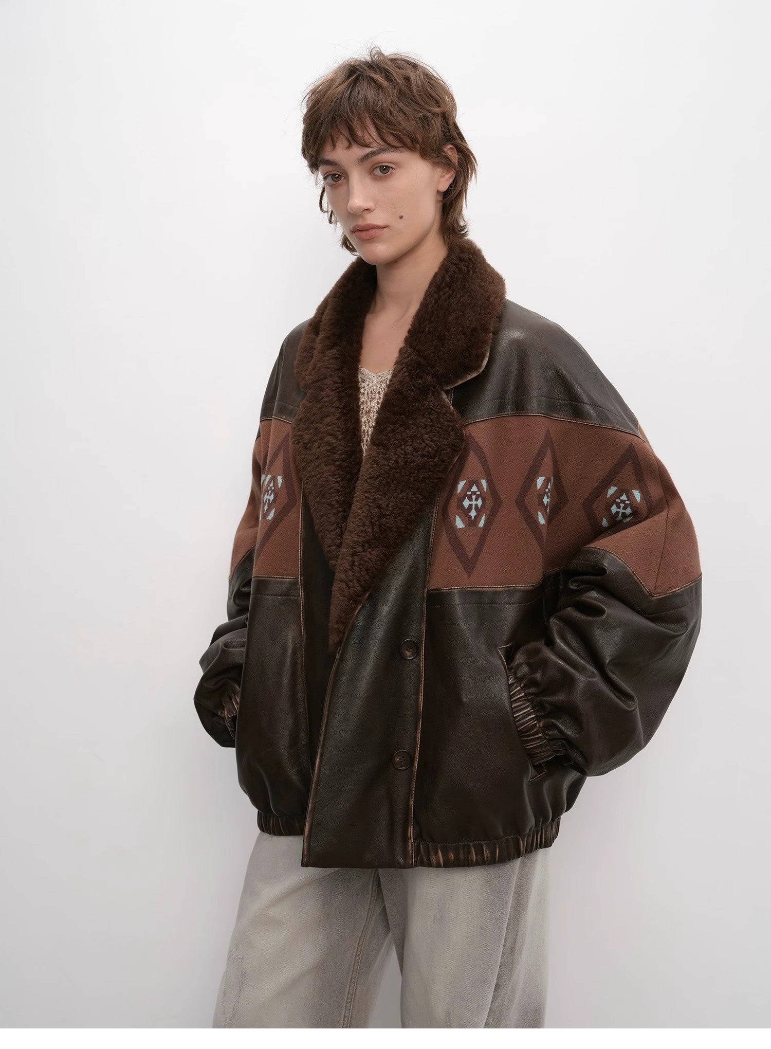 FIRELADY FUR | Women's Suede Sheep Leather Down Parka