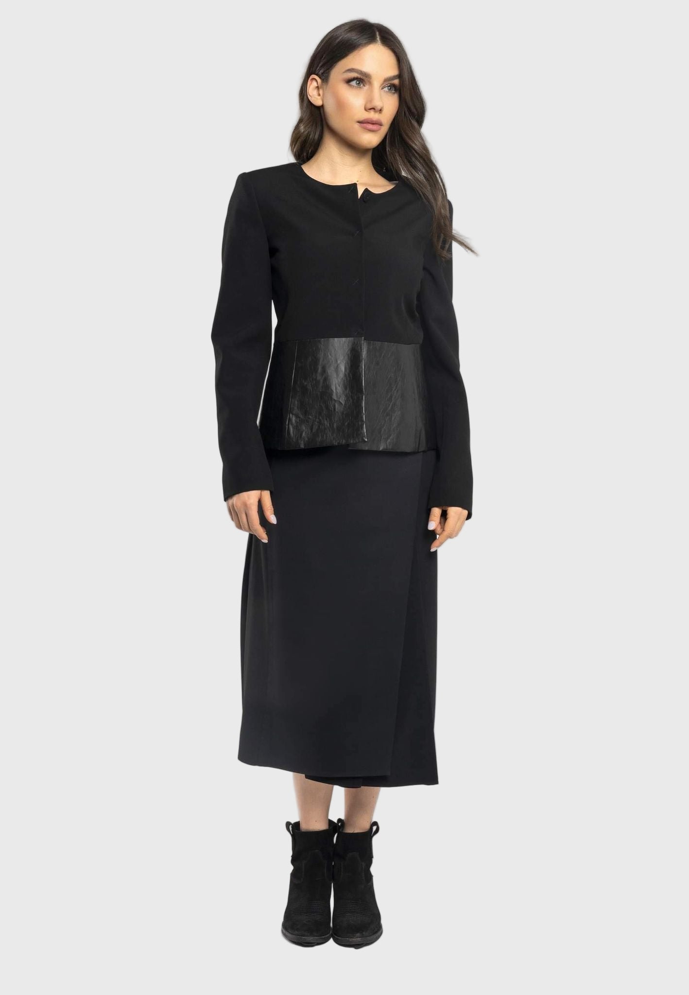 Tema Moda | Masha A-Line Black Midi Skirt