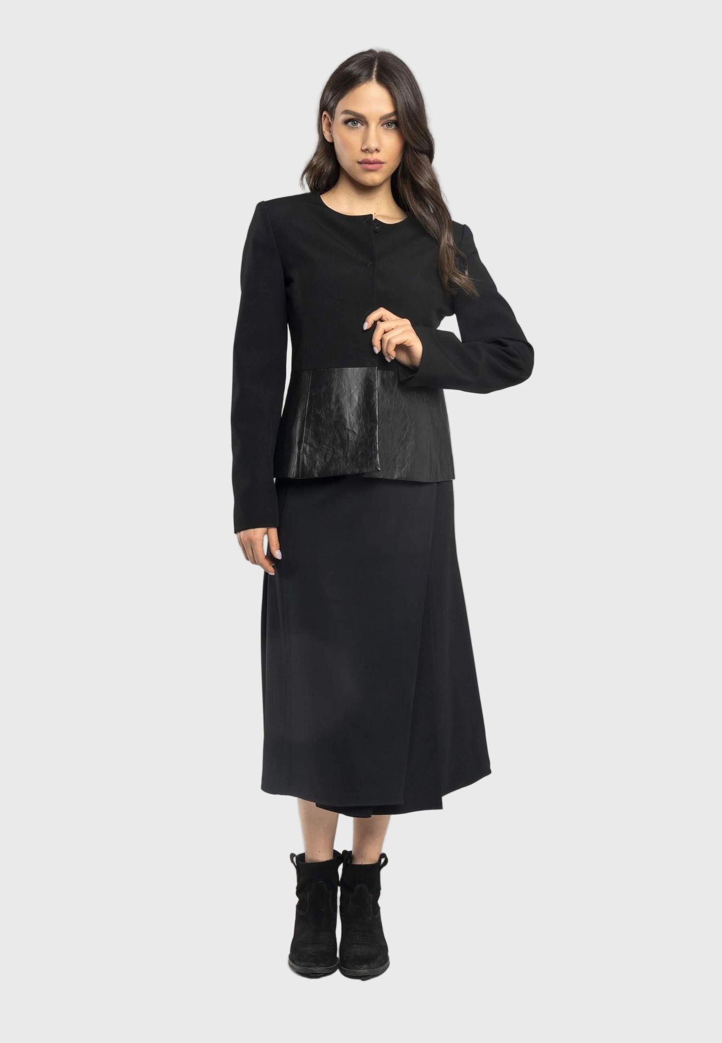 Tema Moda | Masha A-Line Black Midi Skirt
