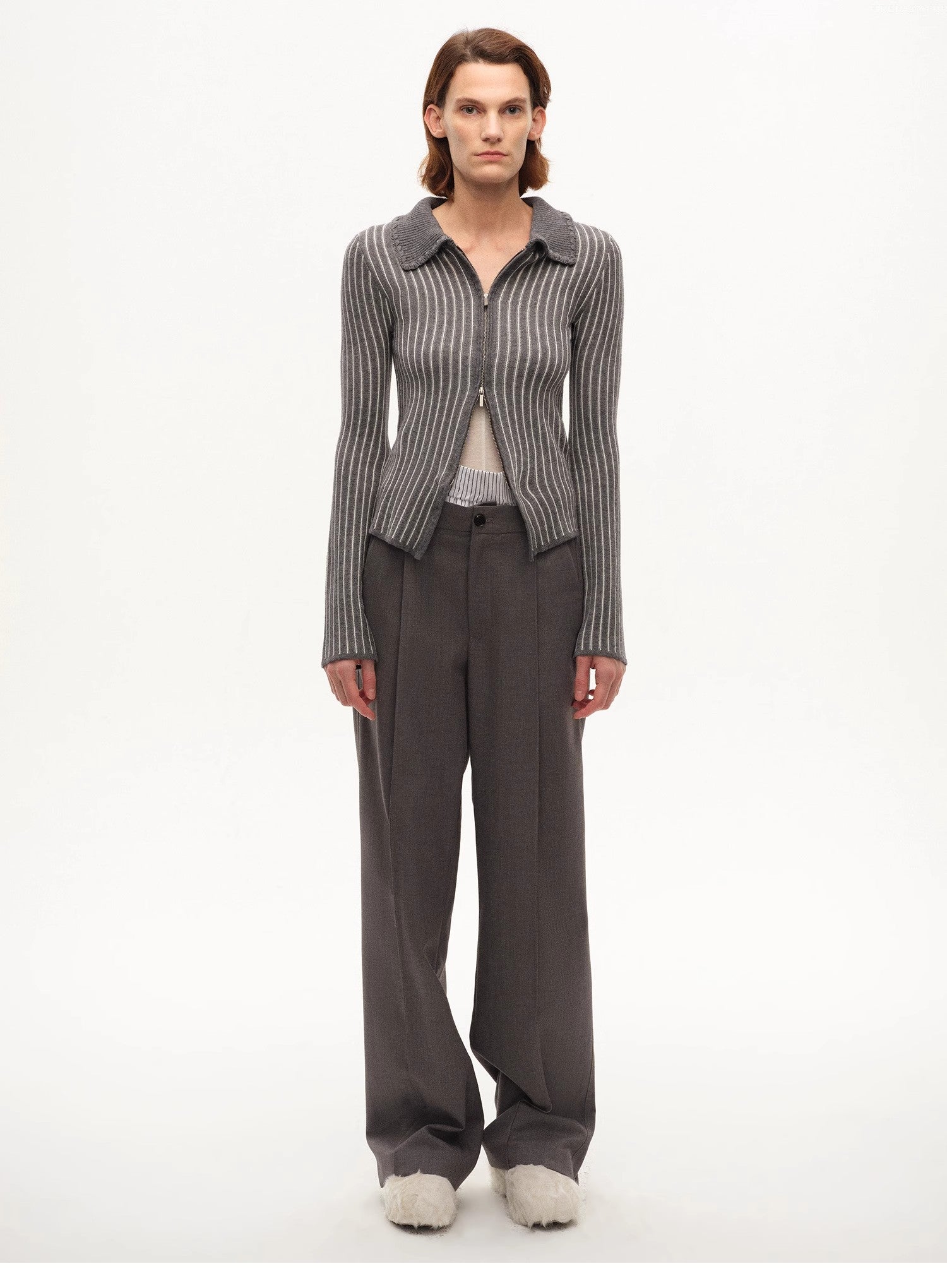 FIRELADY FUR x JACQUES WEI | Women's Crocheted Lapel Wool Knit Cardigan