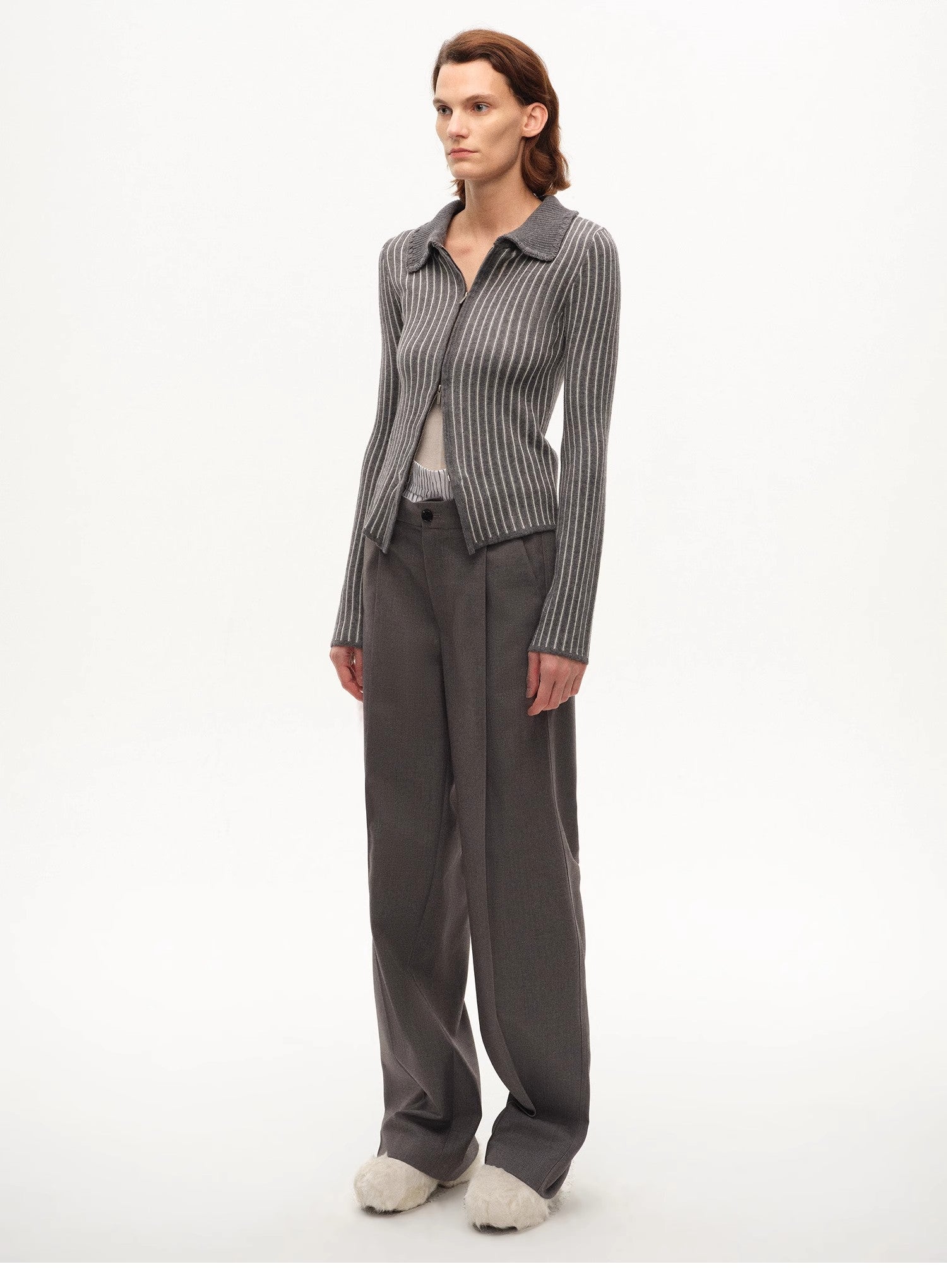 FIRELADY FUR x JACQUES WEI | Women's Crocheted Lapel Wool Knit Cardigan