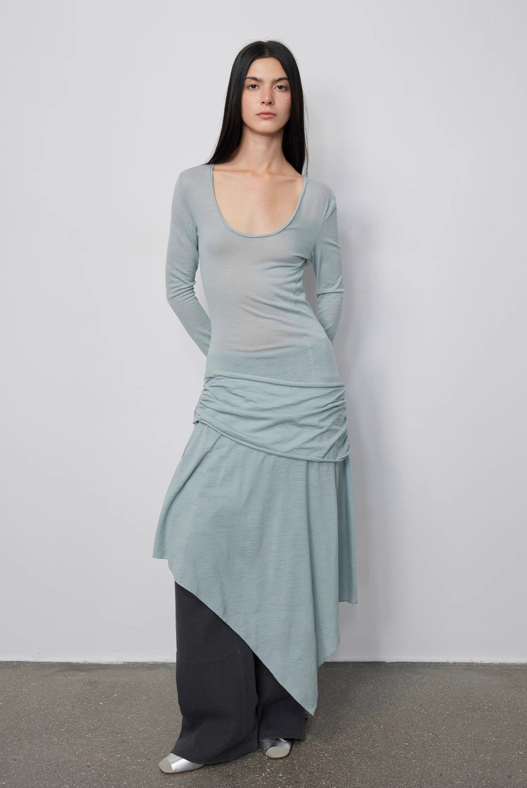 FIRELADY FUR | Women's Wool Dress w/ Irregular Hem