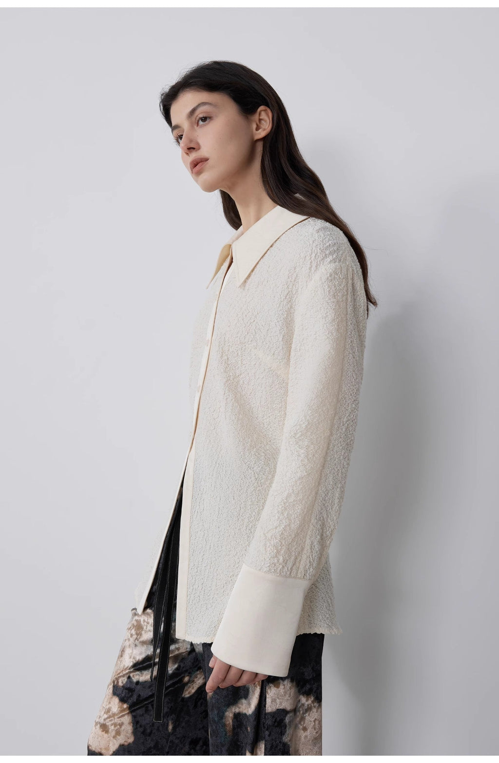 FIRELADY FUR | Women's Retro Embossed Bubble Cotton Shirt