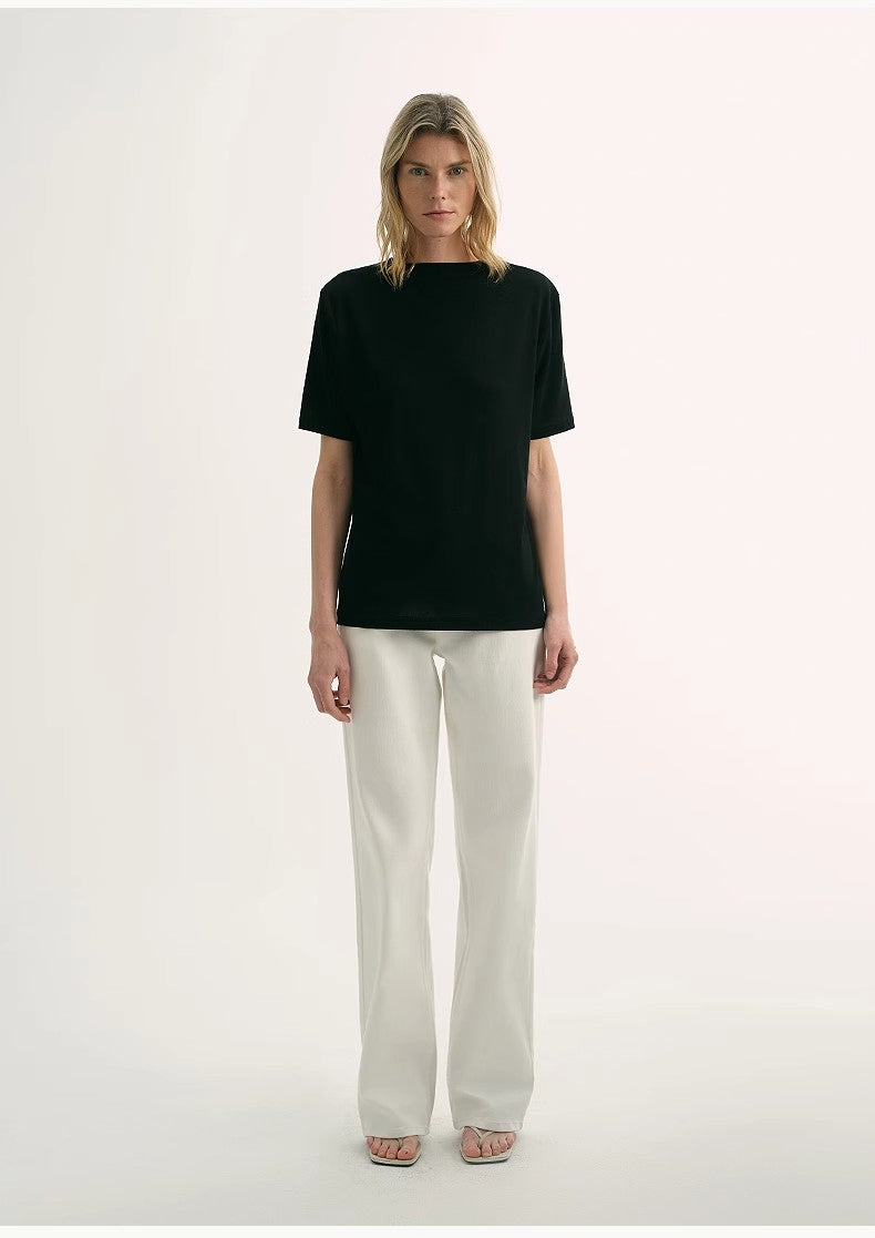 PREMIUM STYLE CO. LTD. | Women's 15.5mm Cashmere & Tencel Blend T-shirt