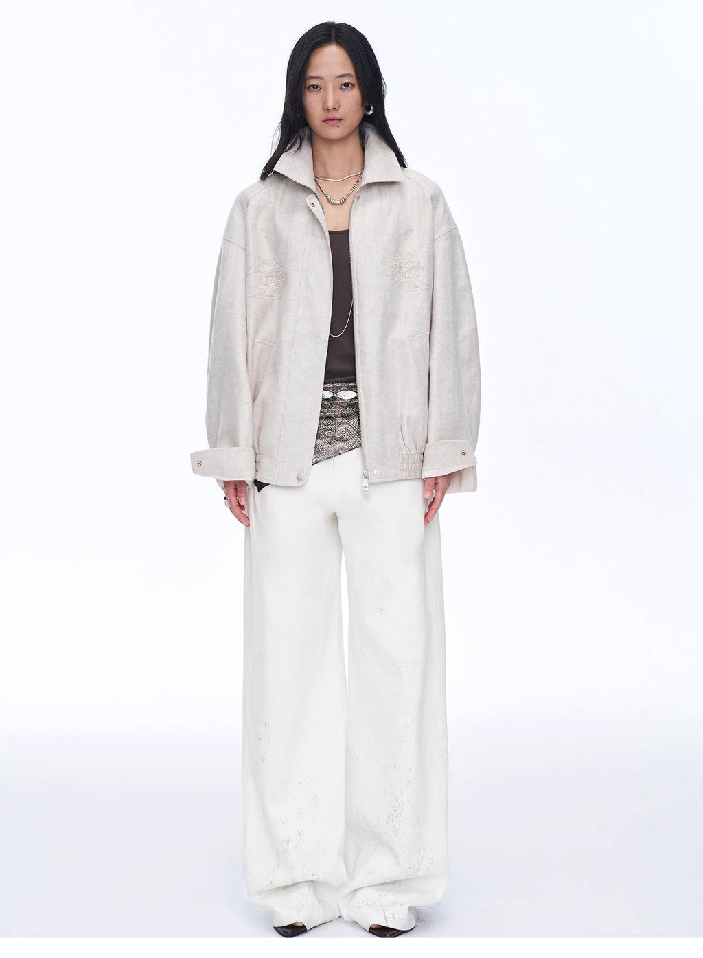 Women's Linen Jacket | Beaded Embroidery